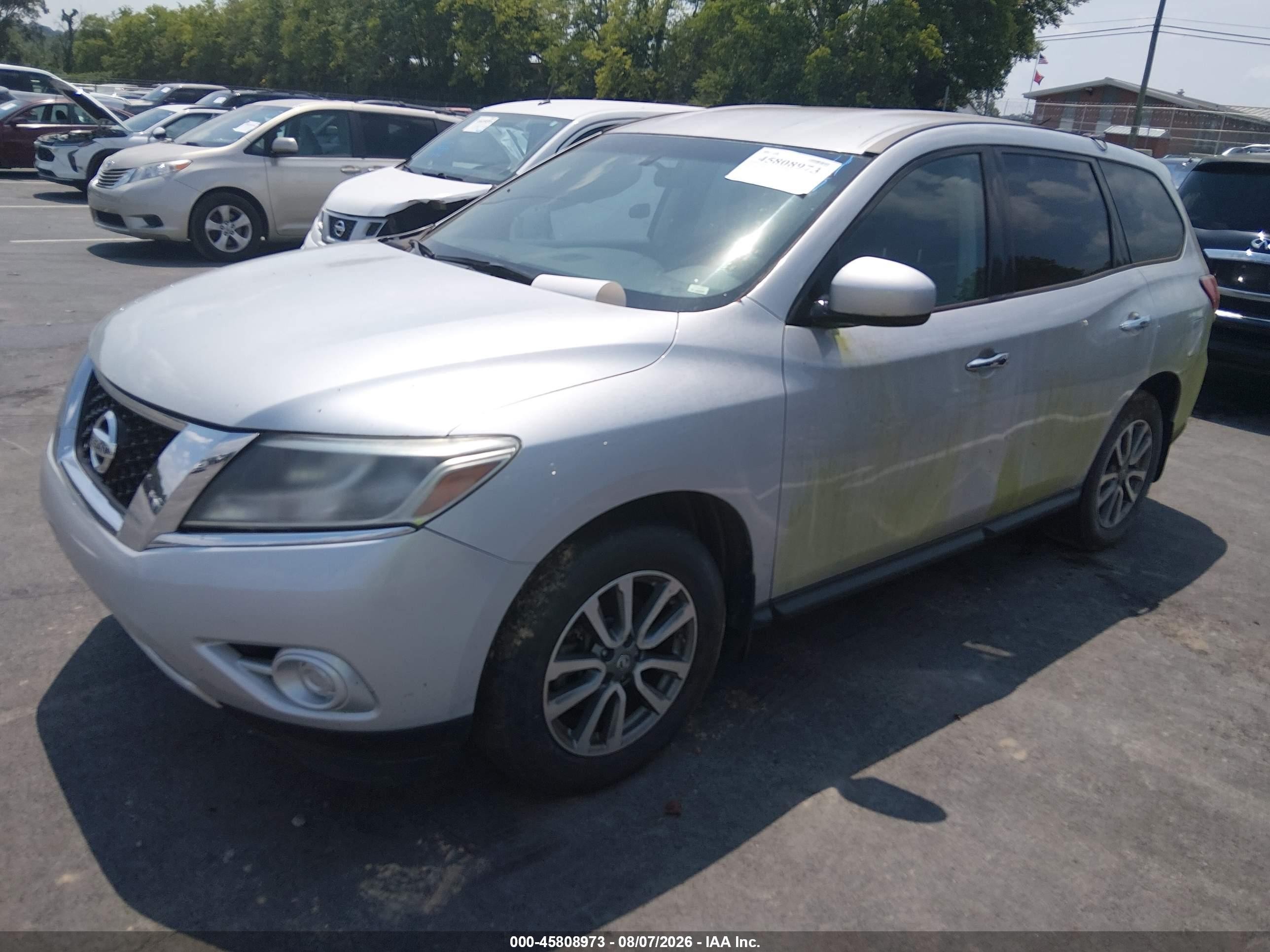 2013 Nissan Pathfinder S Silver vin: 5N1AR2MN7DC605726