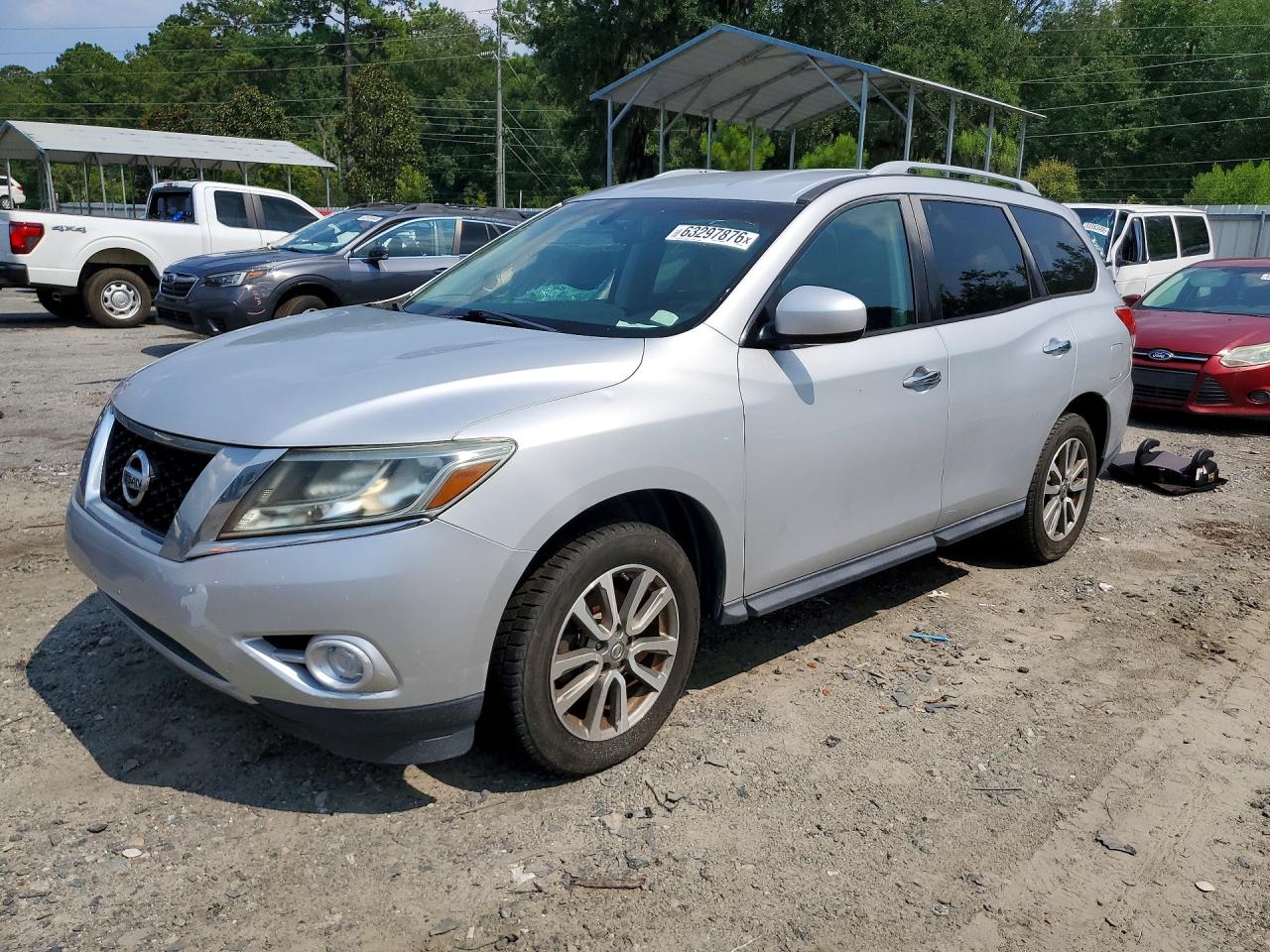 2013 Nissan Pathfinder S Silver vin: 5N1AR2MN7DC608321