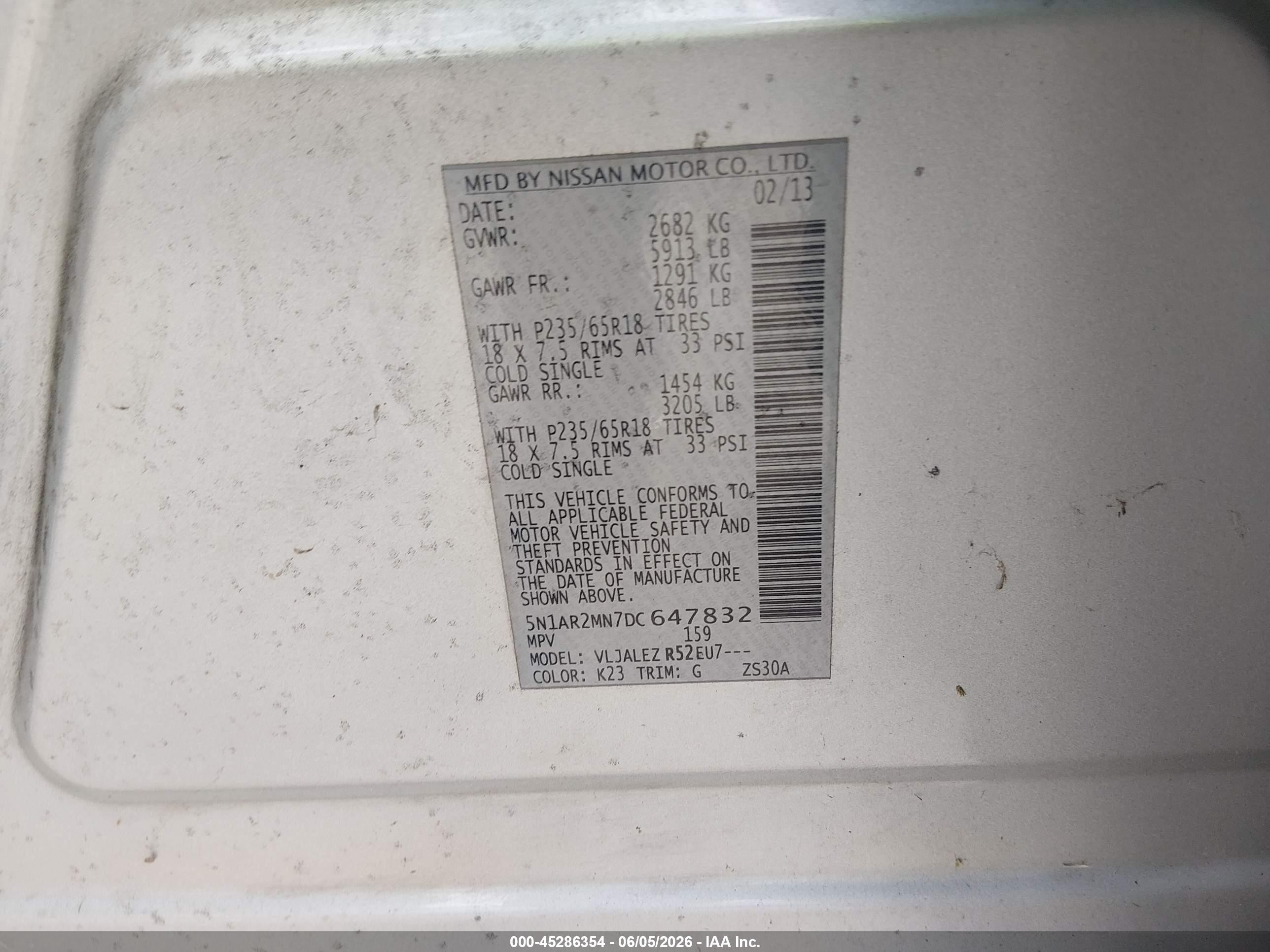 2013 Nissan Pathfinder Sv Silver vin: 5N1AR2MN7DC647832