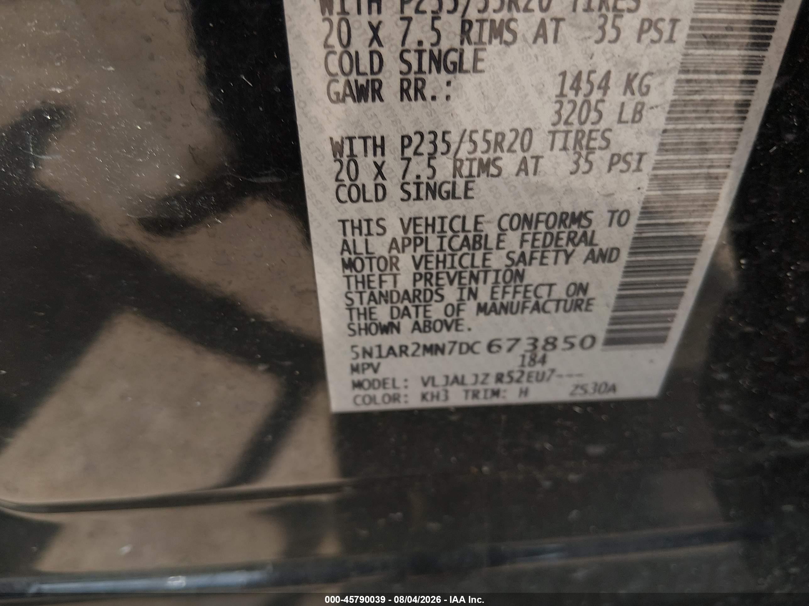 2013 Nissan Pathfinder Platinum Black vin: 5N1AR2MN7DC673850