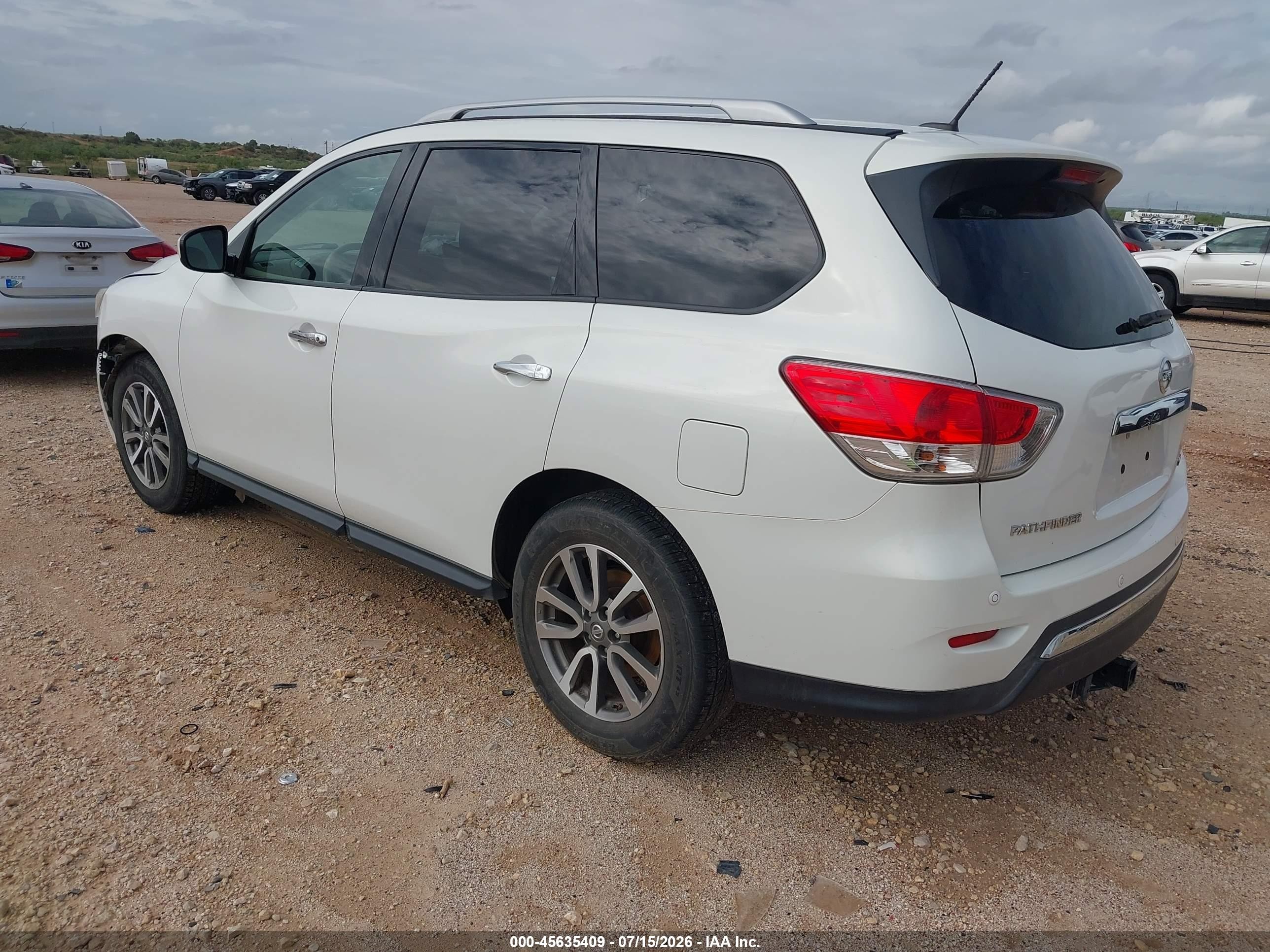 2014 Nissan Pathfinder Sv White vin: 5N1AR2MN7EC617554