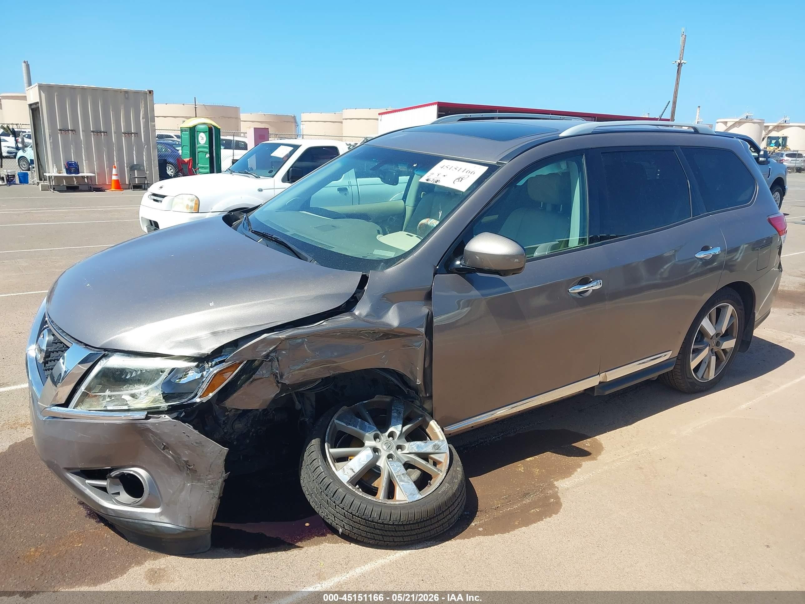 2014 Nissan Pathfinder Platinum Серый vin: 5N1AR2MN7EC722434