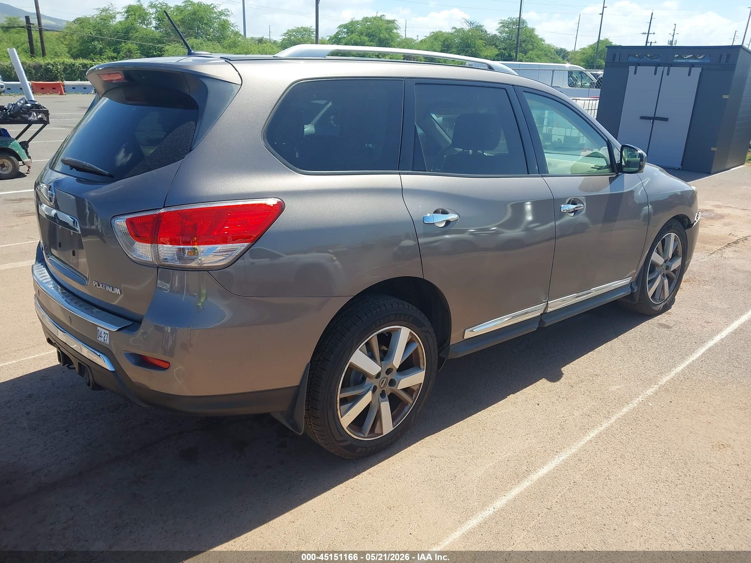 2014 Nissan Pathfinder Platinum Серый vin: 5N1AR2MN7EC722434