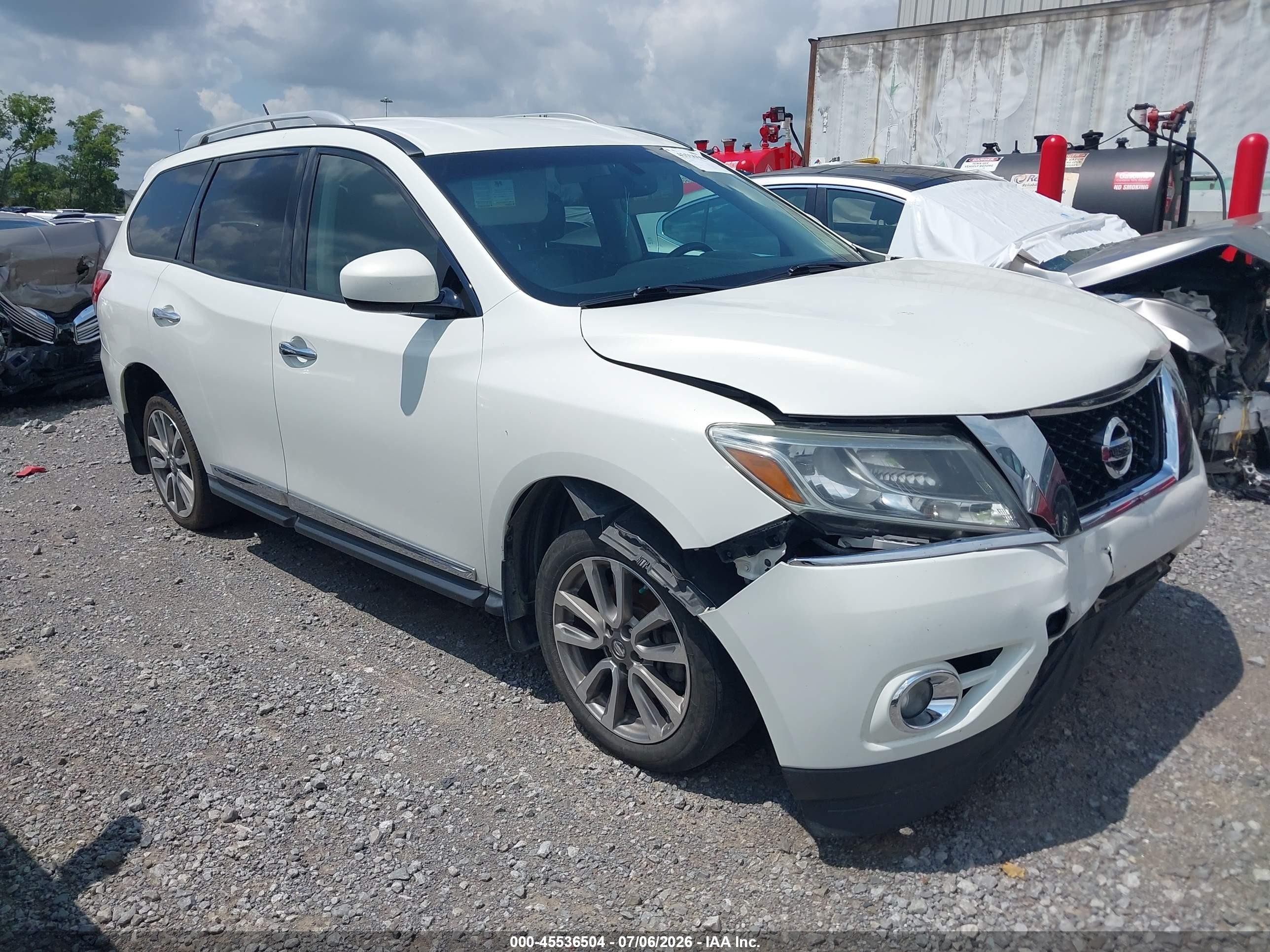 2014 Nissan Pathfinder Sl White vin: 5N1AR2MN7EC727441
