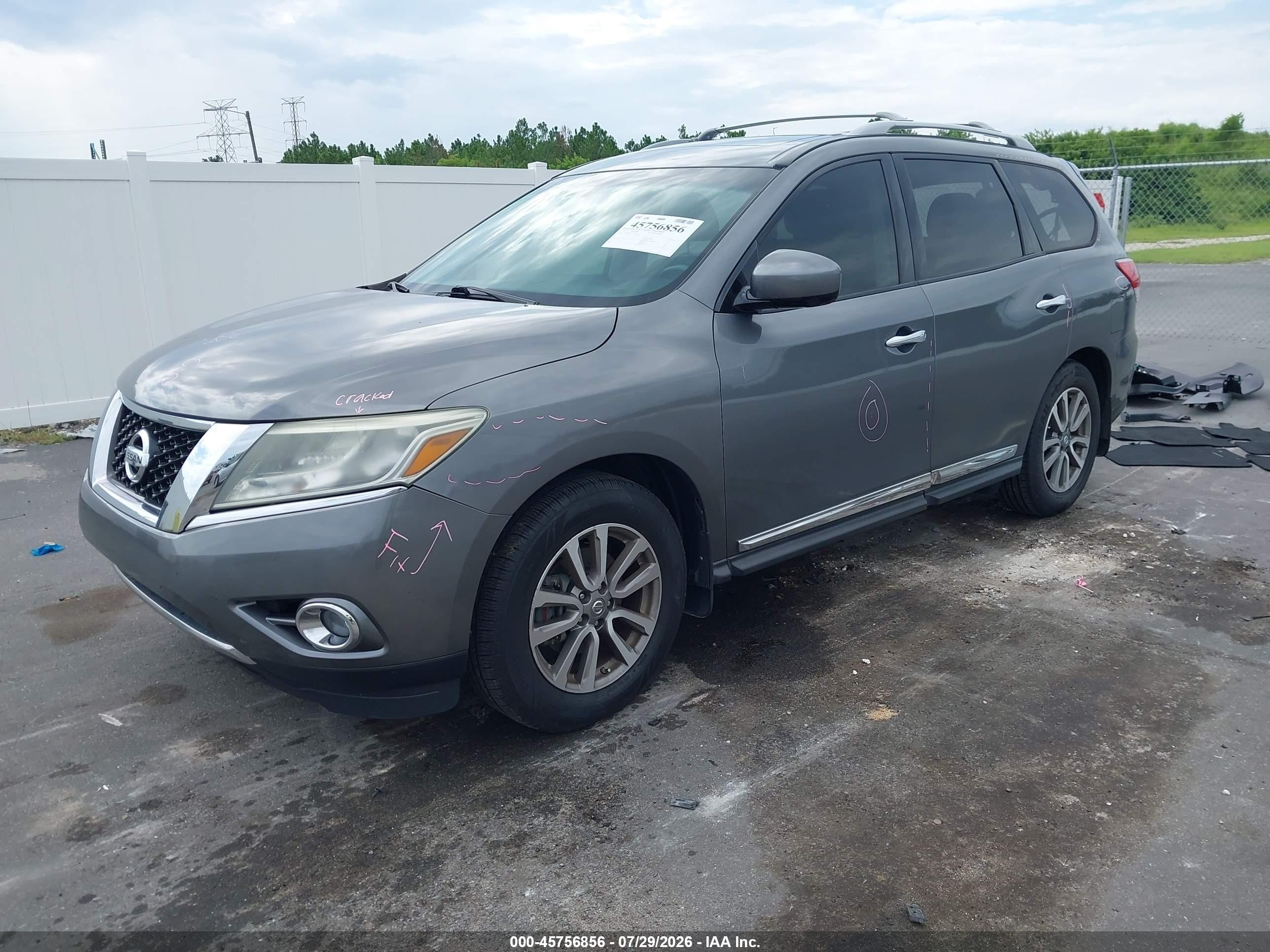 2015 Nissan Pathfinder Sl Gray vin: 5N1AR2MN7FC637725