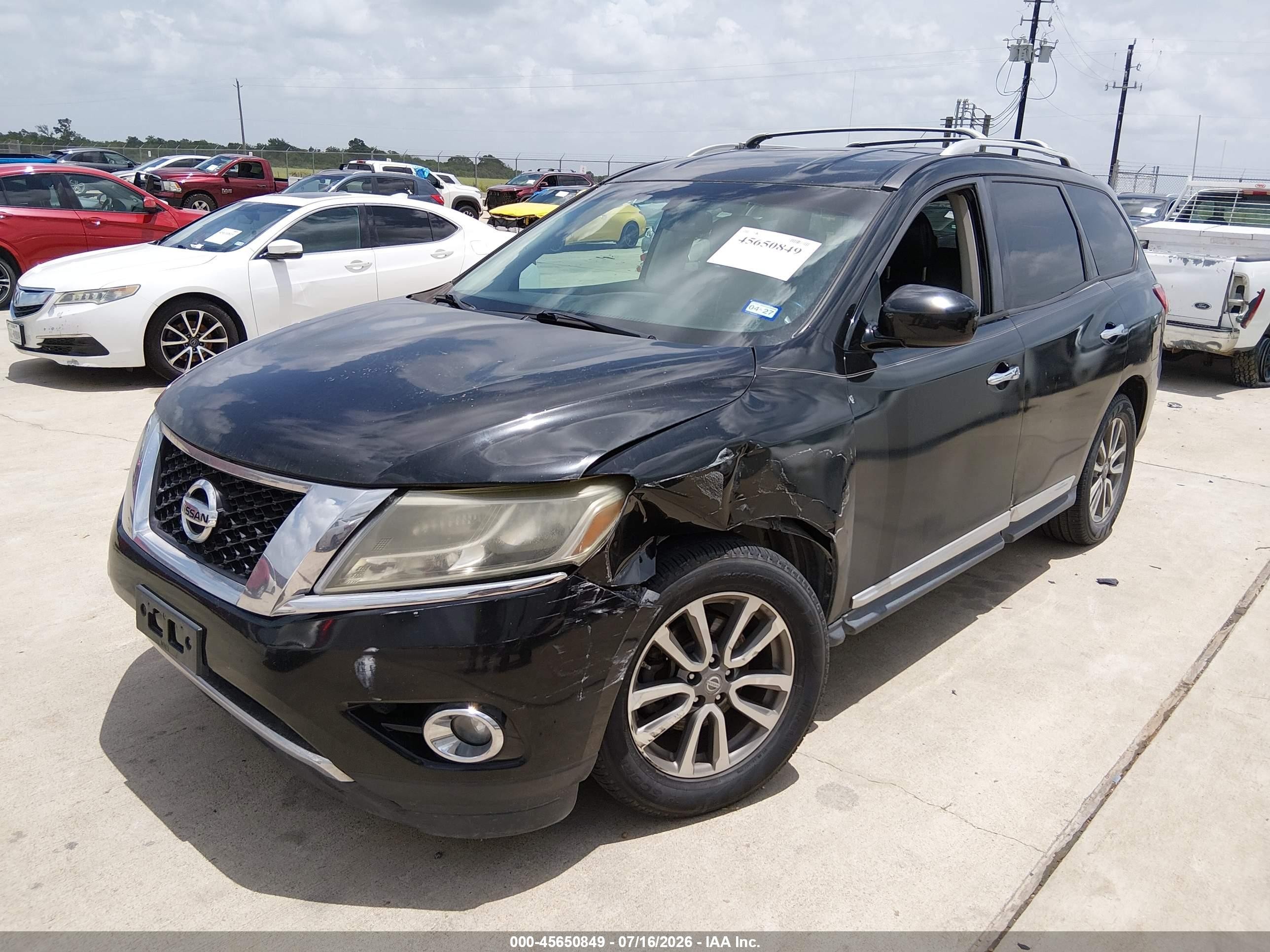 2014 Nissan Pathfinder Sl Black vin: 5N1AR2MN8EC601315
