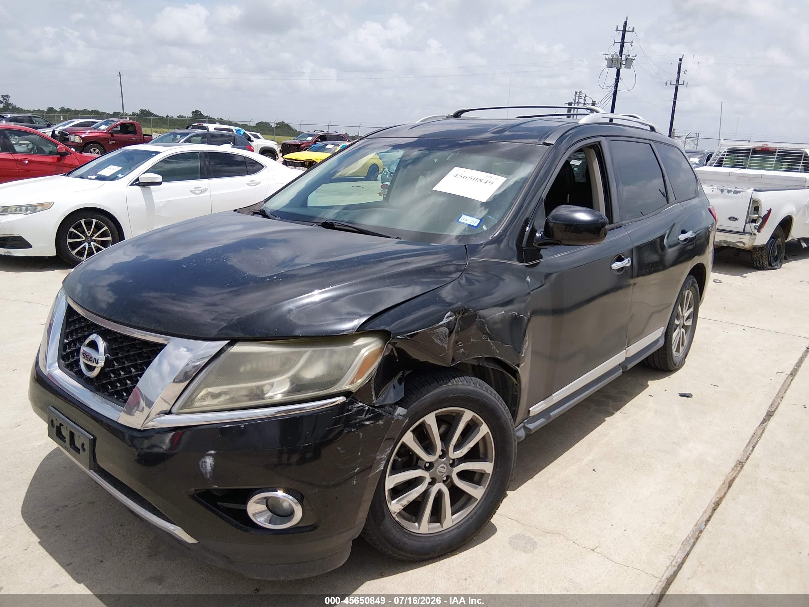 2014 Nissan Pathfinder Sl Black vin: 5N1AR2MN8EC601315