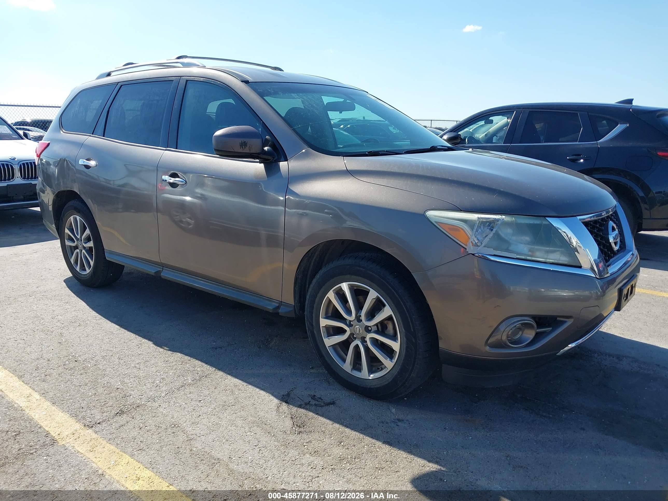 2014 Nissan Pathfinder Sv Brown vin: 5N1AR2MN8EC641314