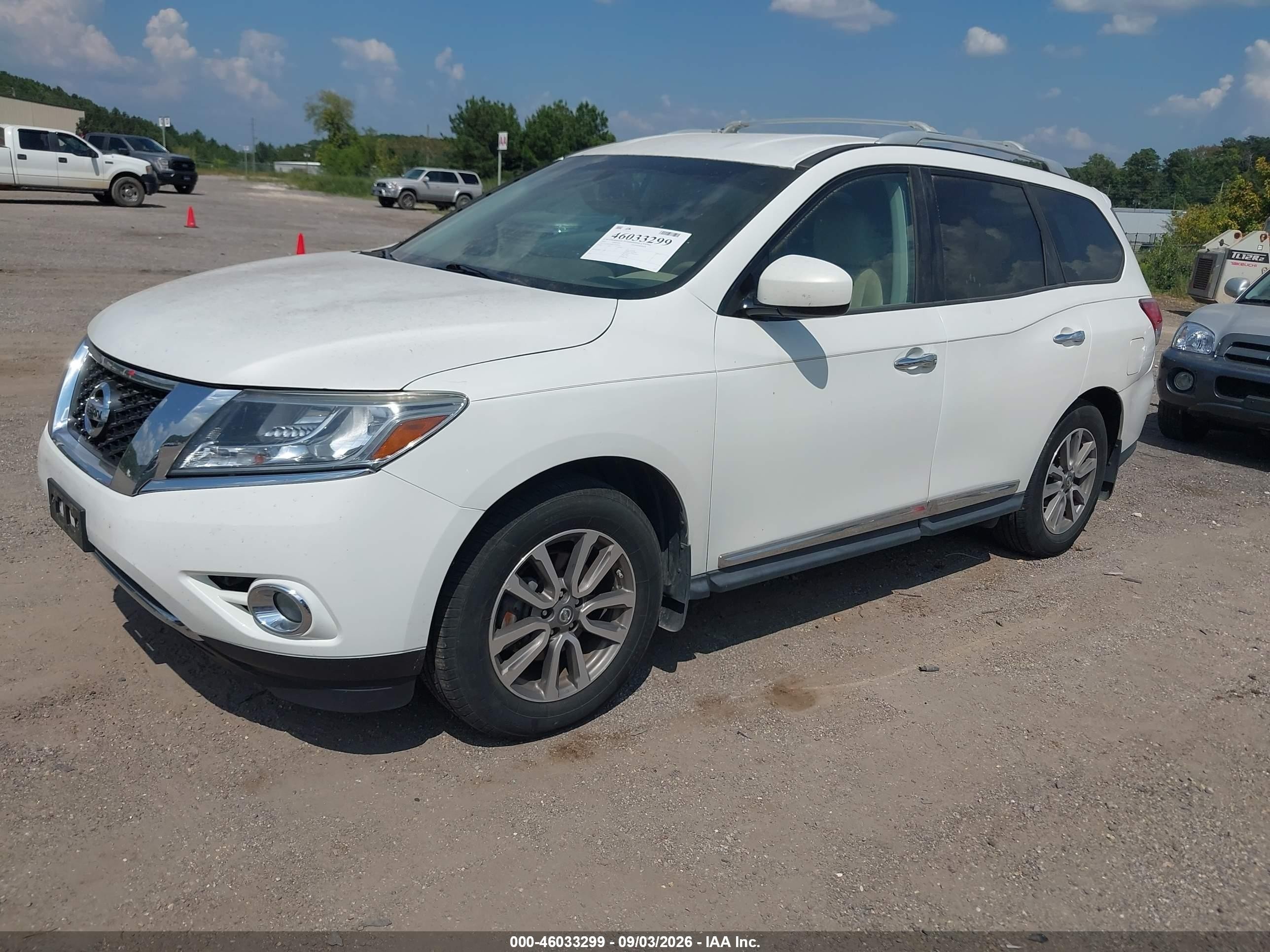 2014 Nissan Pathfinder Sl White vin: 5N1AR2MN8EC666066
