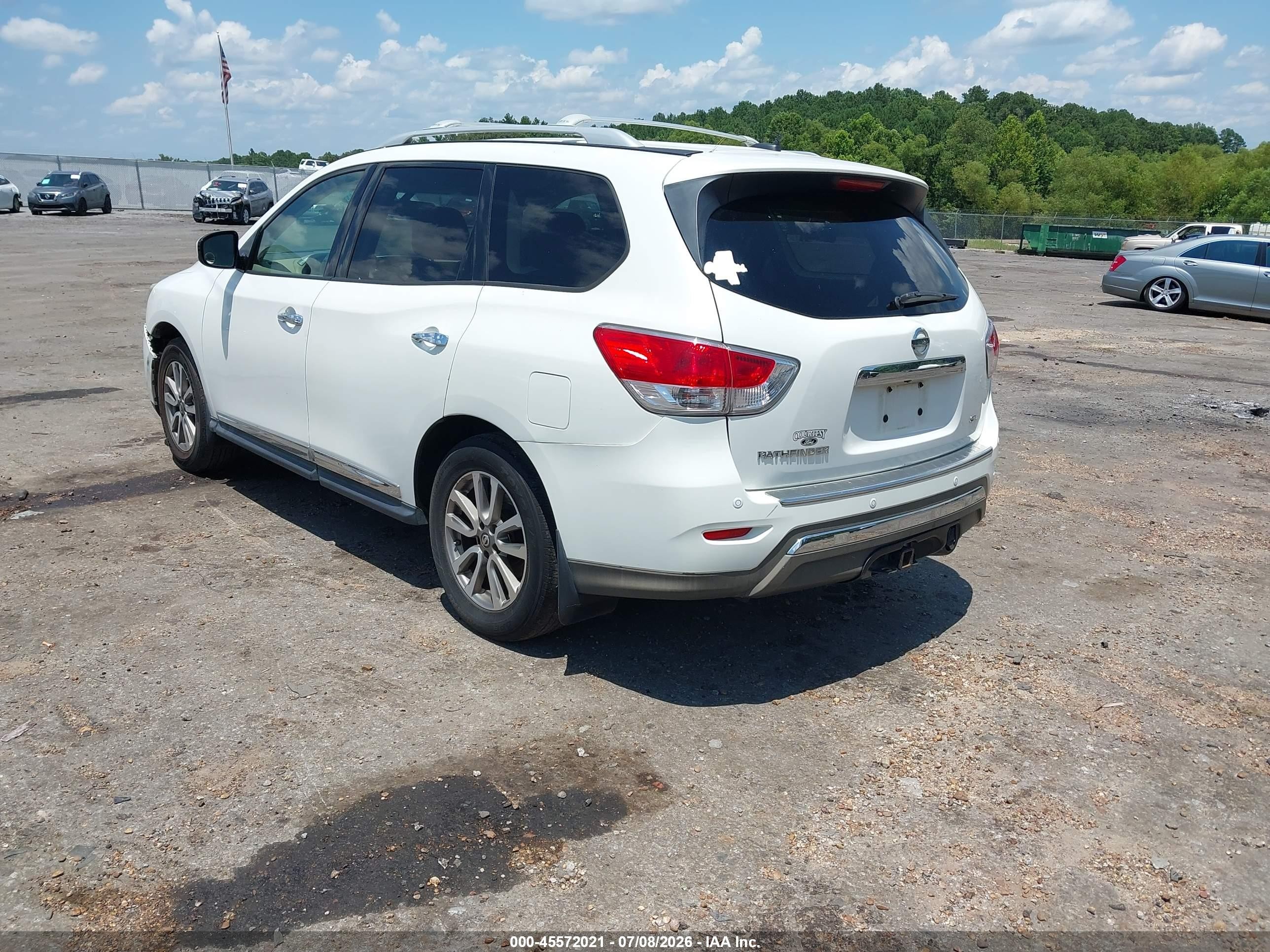 2014 Nissan Pathfinder Sl White vin: 5N1AR2MN8EC681456