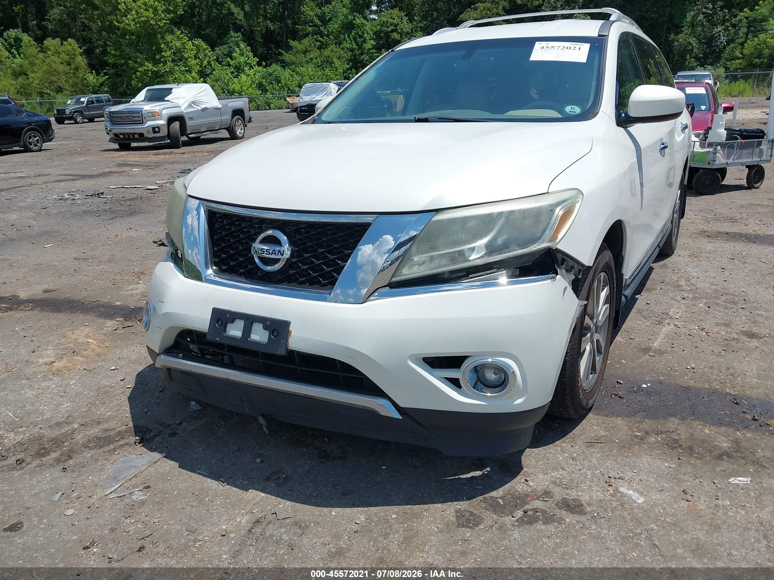 2014 Nissan Pathfinder Sl White vin: 5N1AR2MN8EC681456