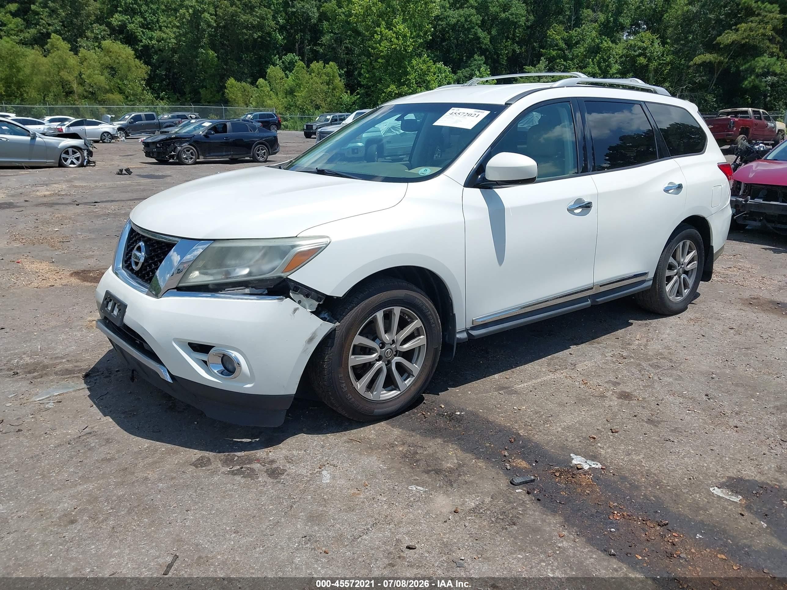 2014 Nissan Pathfinder Sl White vin: 5N1AR2MN8EC681456
