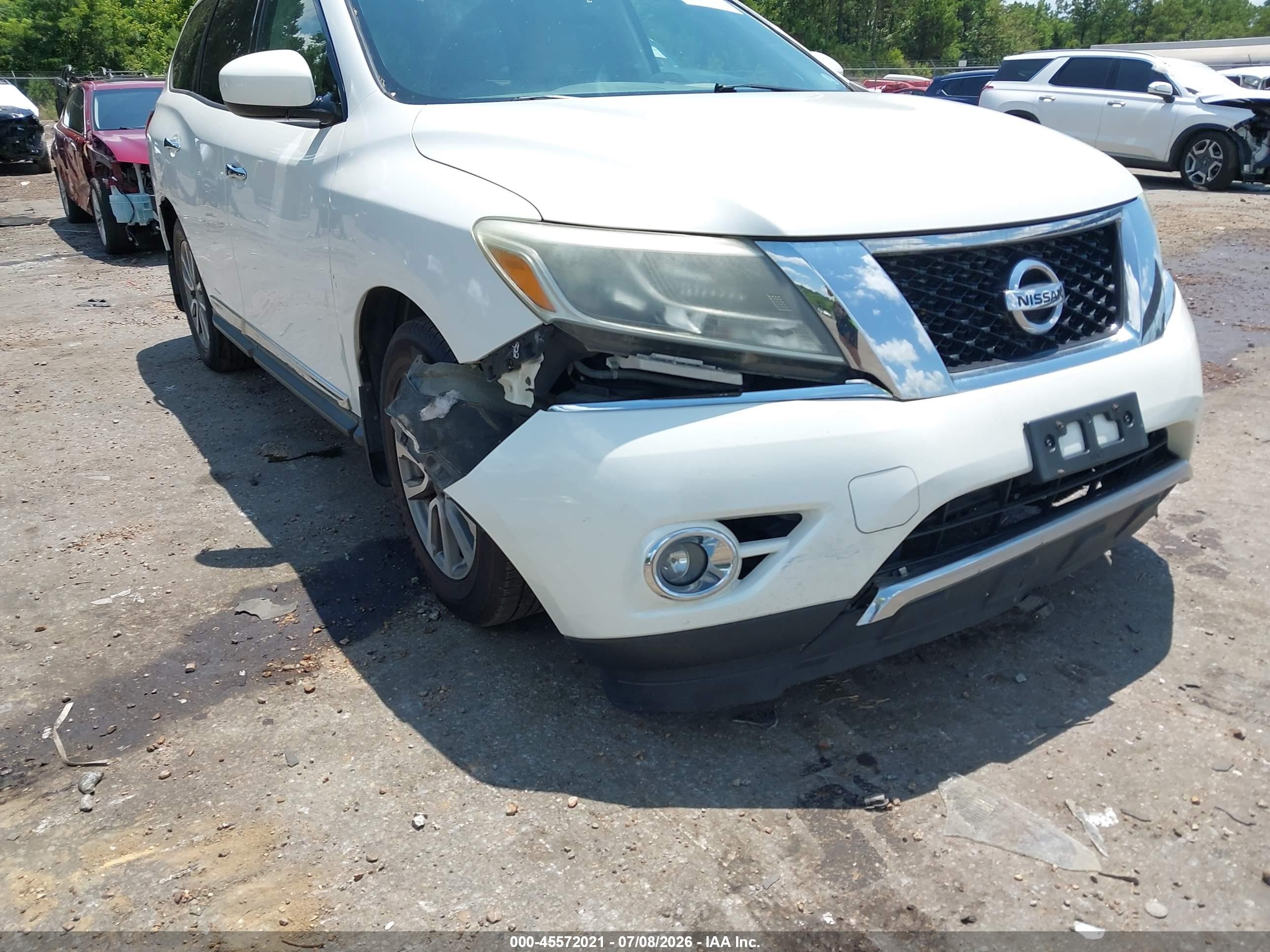 2014 Nissan Pathfinder Sl White vin: 5N1AR2MN8EC681456