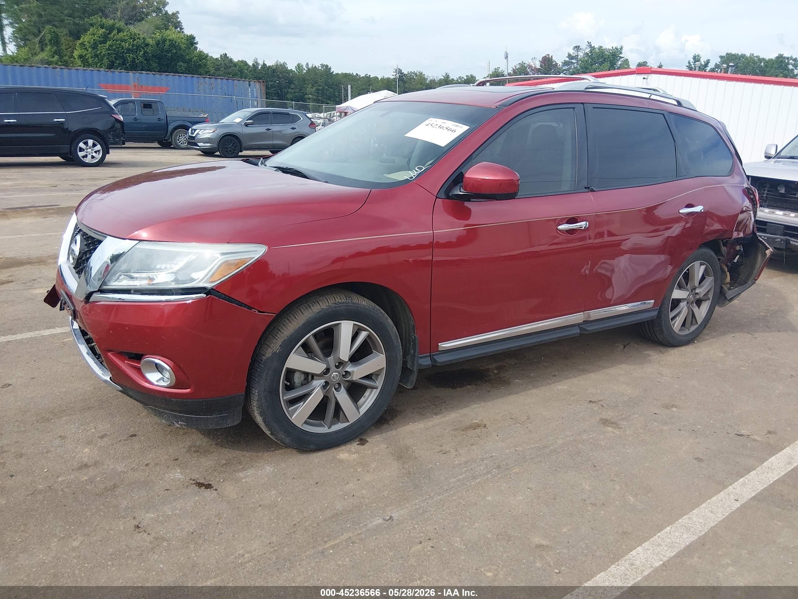 2014 Nissan Pathfinder Platinum Red vin: 5N1AR2MN8EC712267