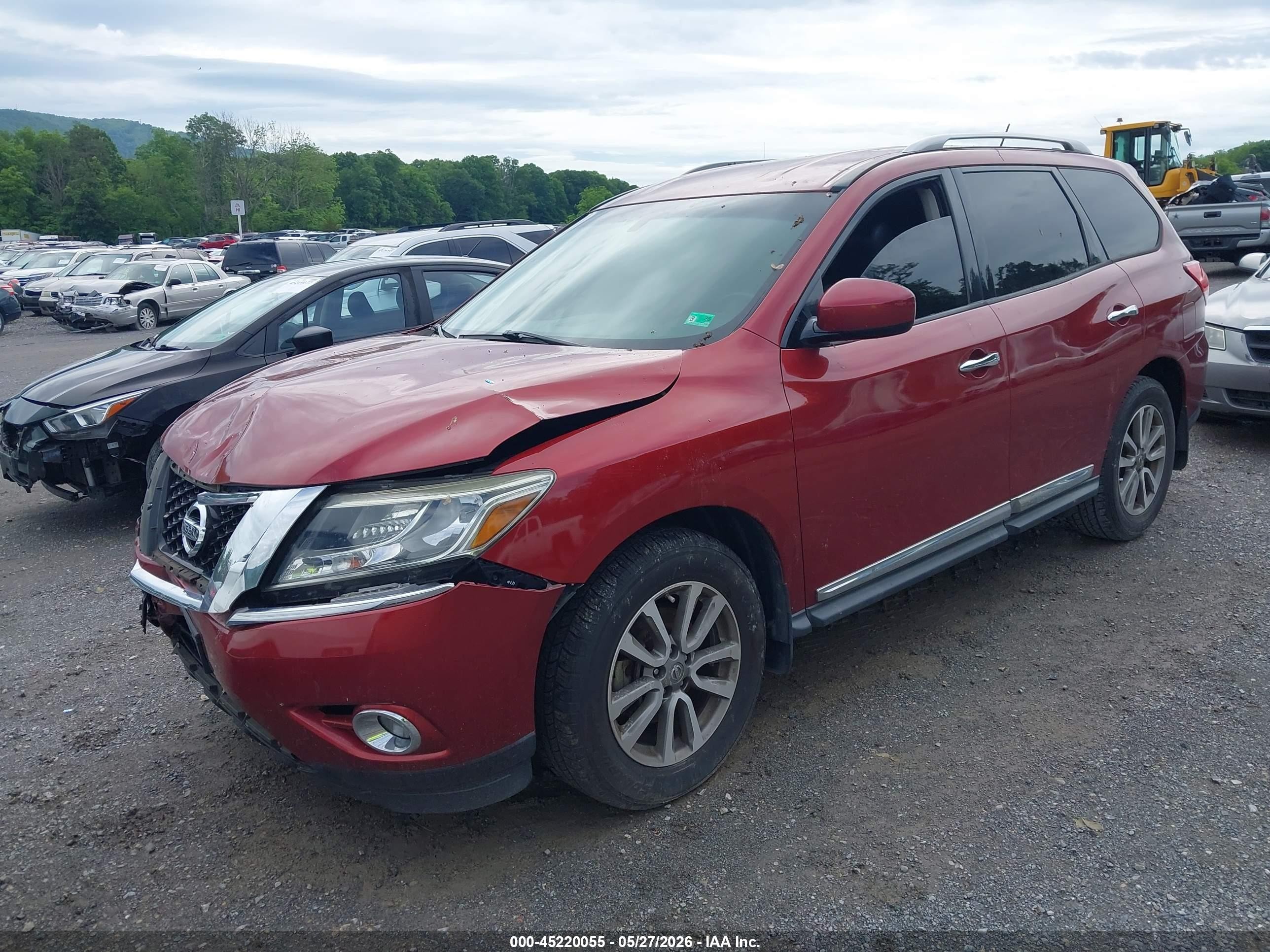 2015 Nissan Pathfinder Sl Red vin: 5N1AR2MN8FC643856