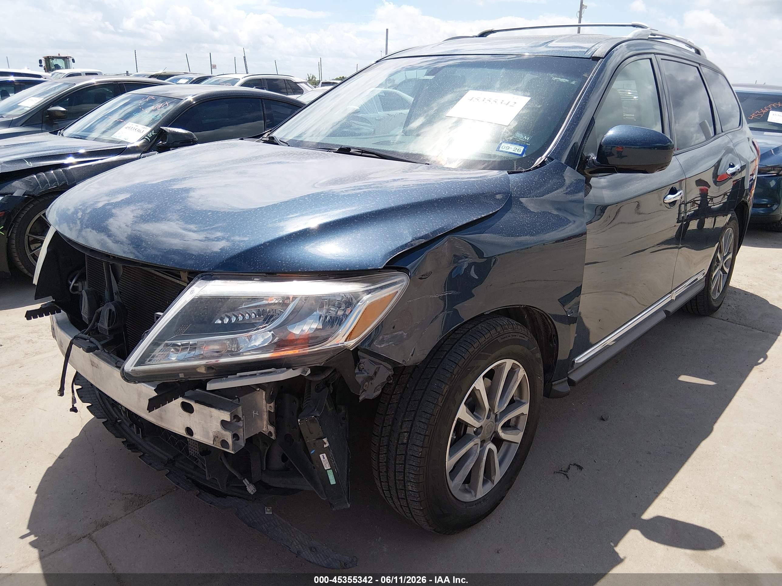 2015 Nissan Pathfinder Platinum/s/sl/sv Blue vin: 5N1AR2MN8FC654274