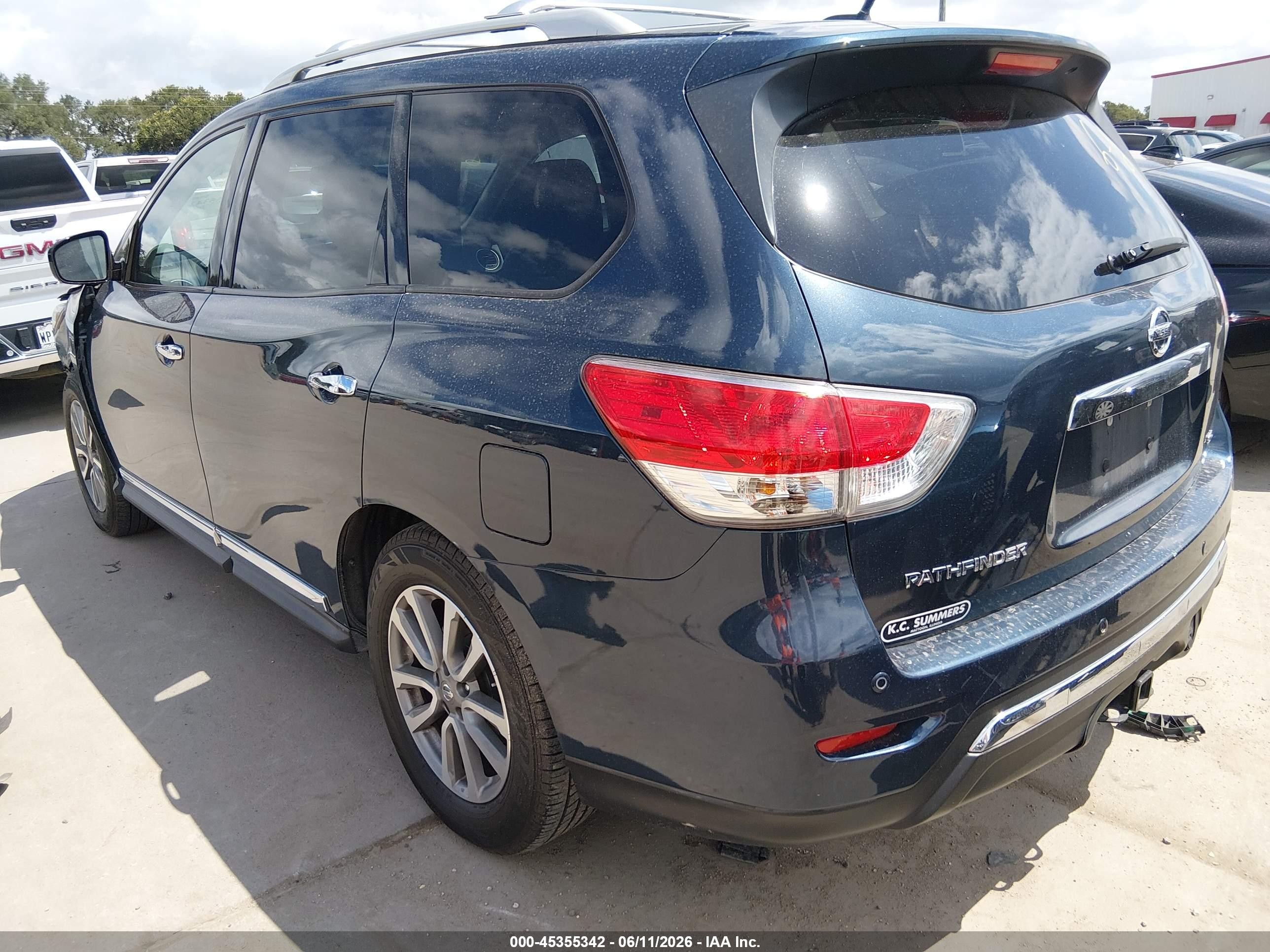 2015 Nissan Pathfinder Platinum/s/sl/sv Blue vin: 5N1AR2MN8FC654274