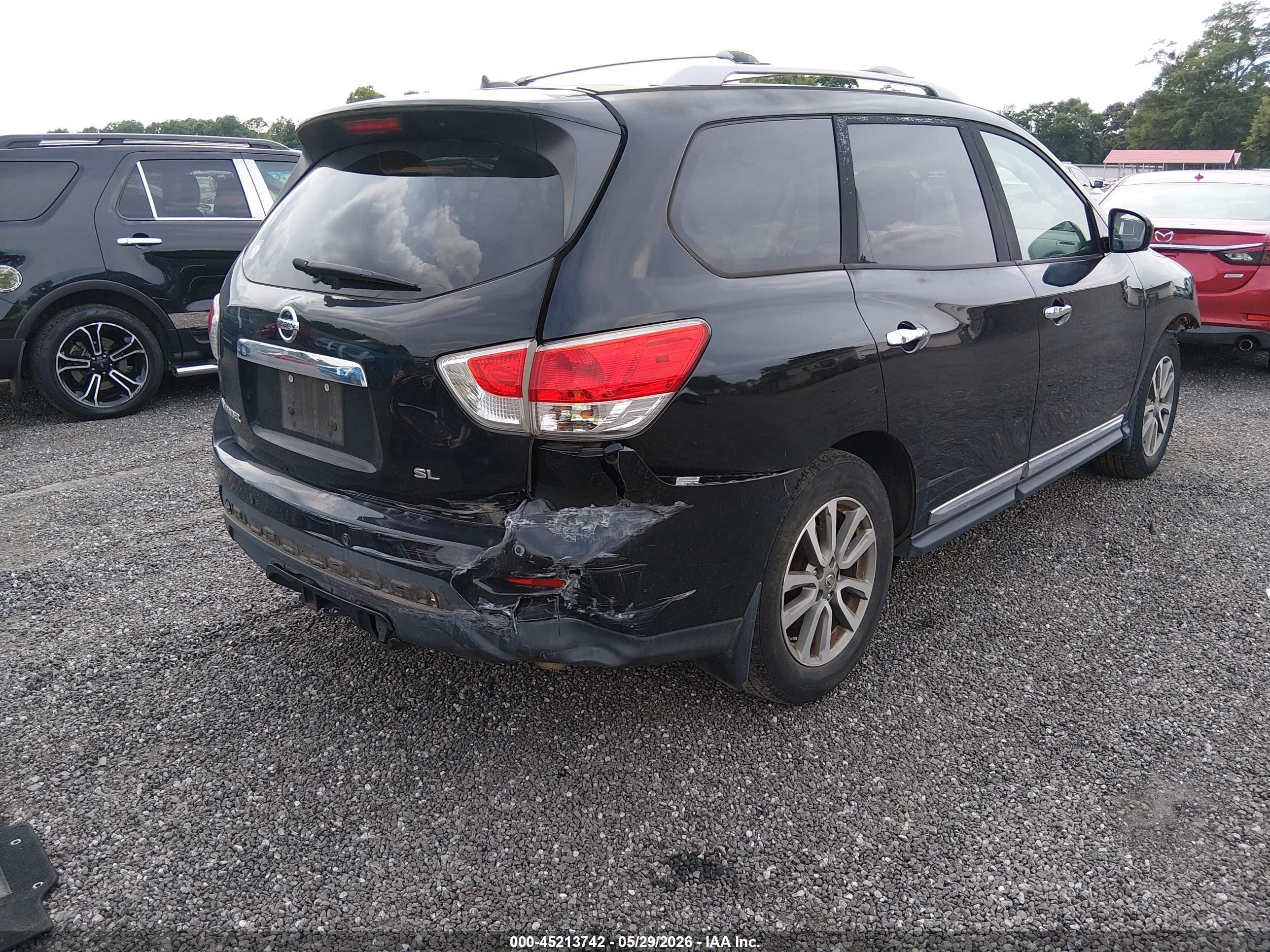 2015 Nissan Pathfinder Sl Black vin: 5N1AR2MN8FC690191