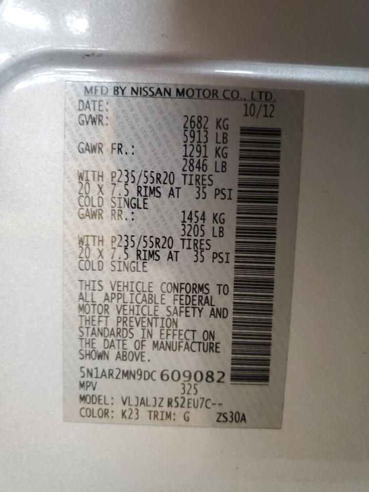 2013 Nissan Pathfinder S Gray vin: 5N1AR2MN9DC609082