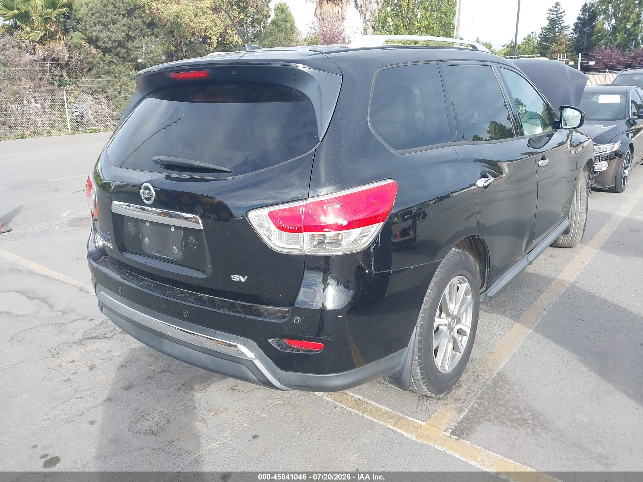 2013 Nissan Pathfinder Sv Black vin: 5N1AR2MN9DC612659
