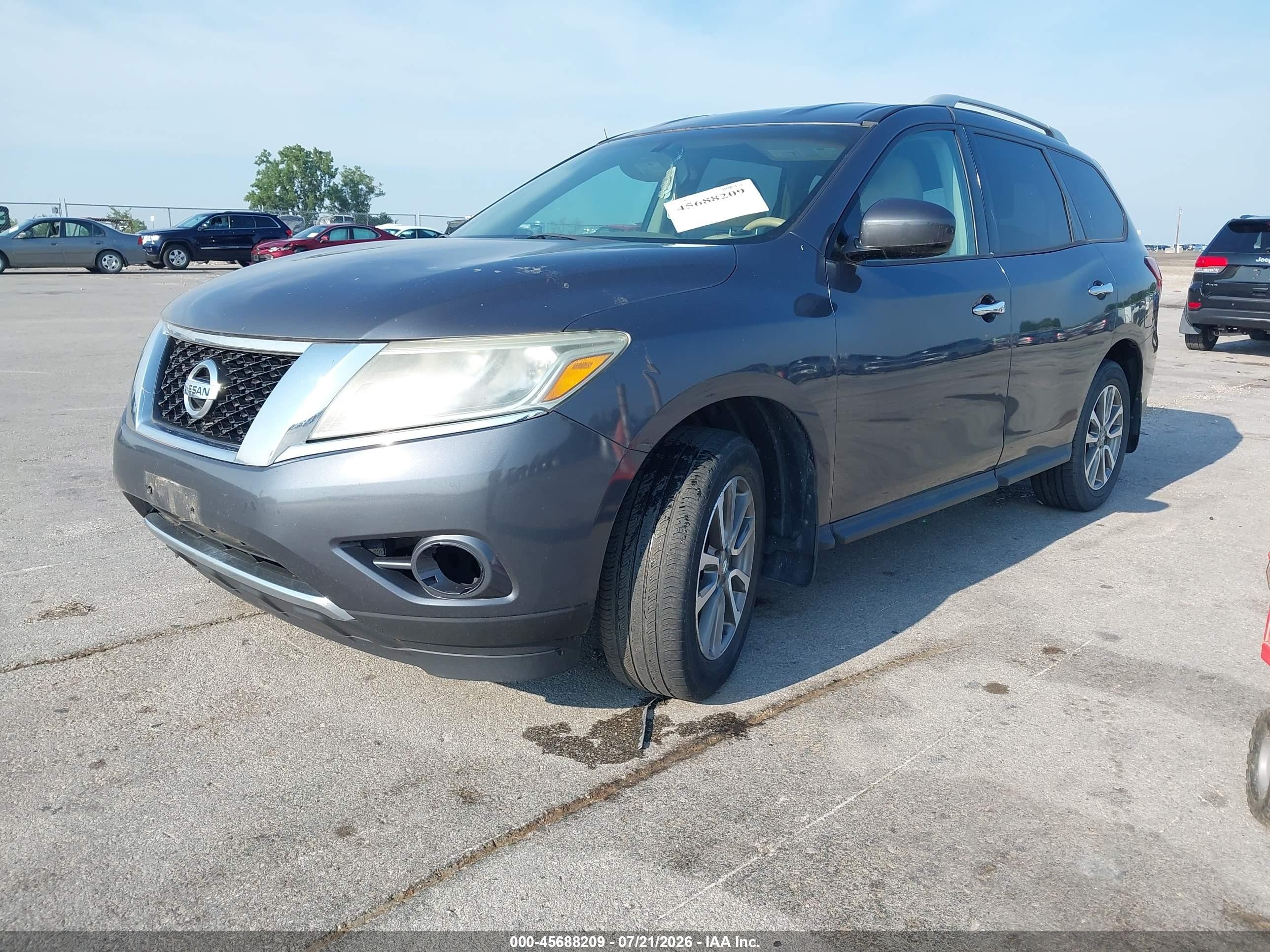 2013 Nissan Pathfinder Sv Gray vin: 5N1AR2MN9DC632992