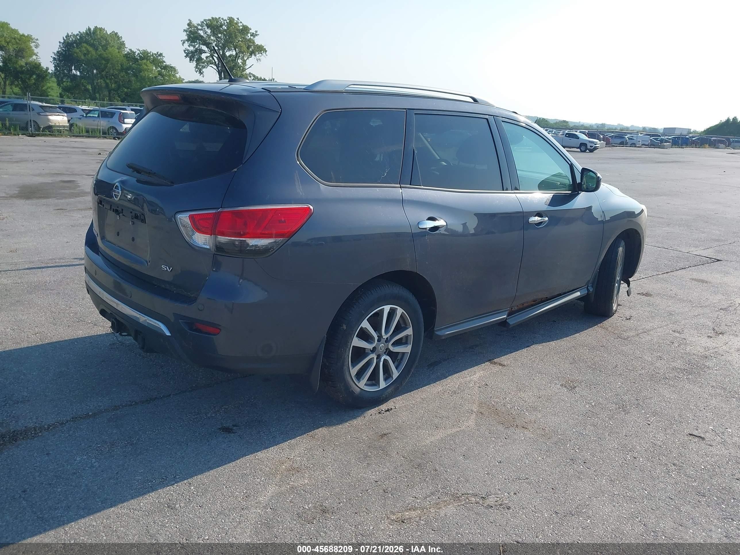 2013 Nissan Pathfinder Sv Gray vin: 5N1AR2MN9DC632992