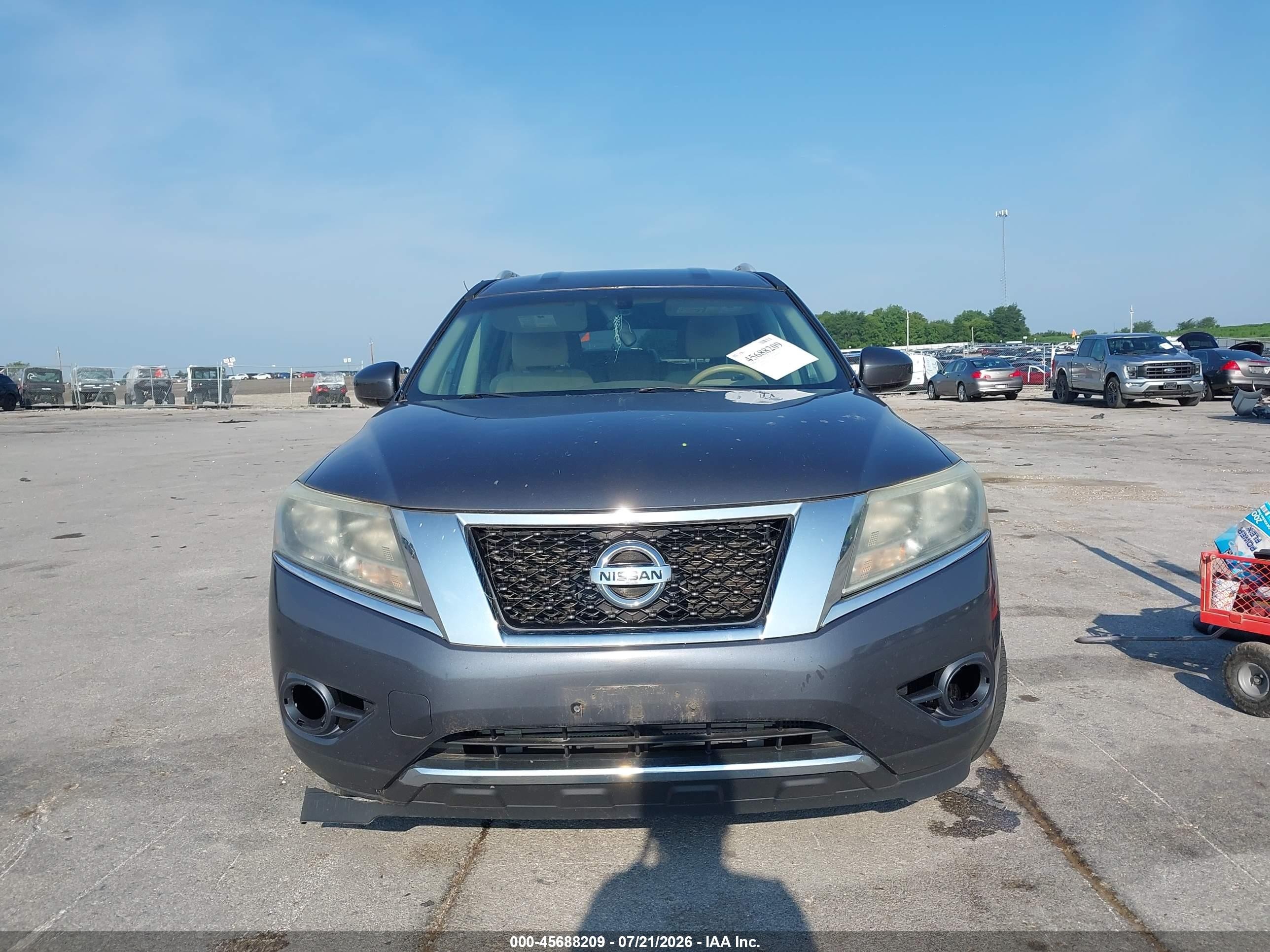 2013 Nissan Pathfinder Sv Gray vin: 5N1AR2MN9DC632992