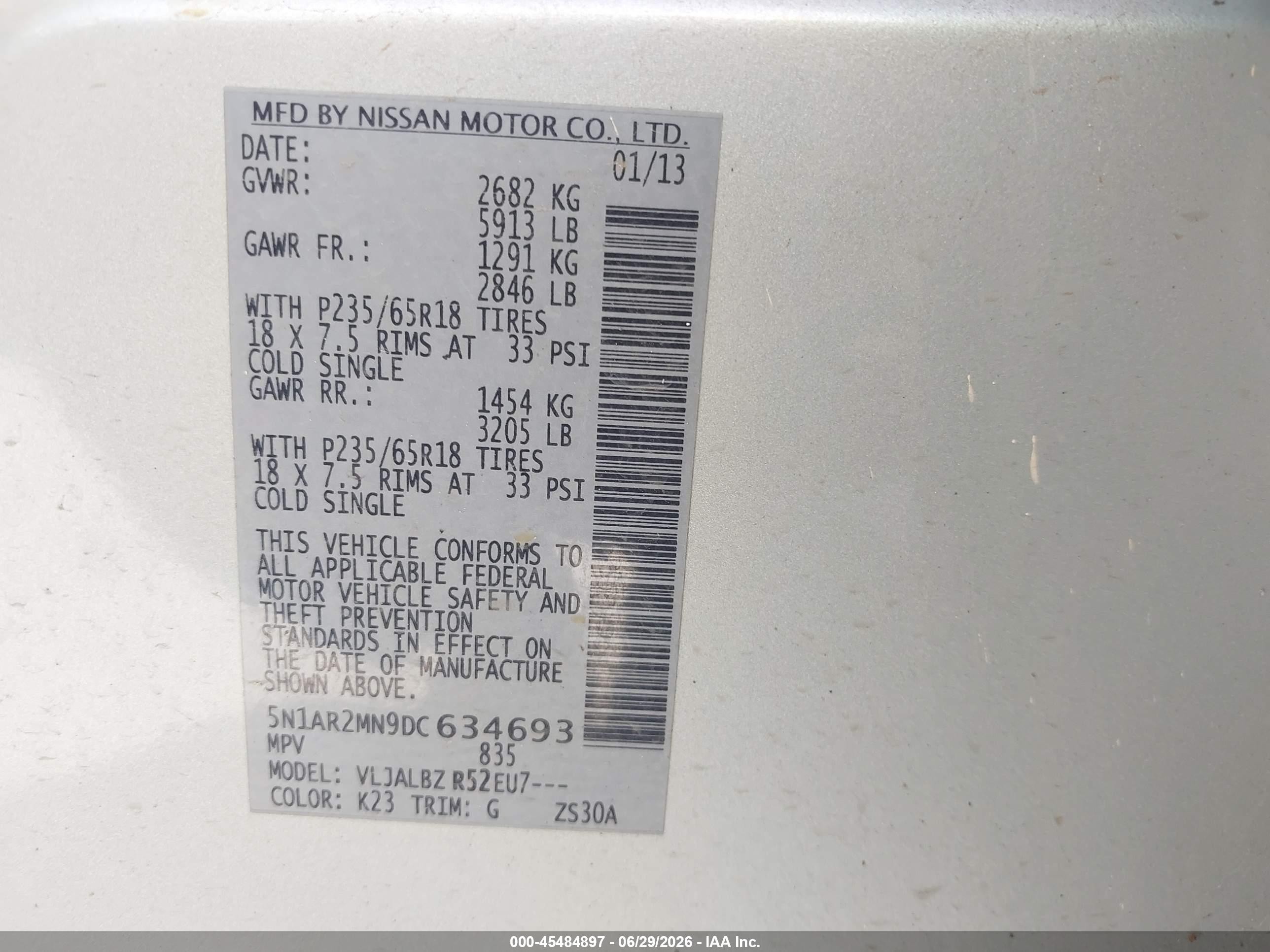 2013 Nissan Pathfinder S Silver vin: 5N1AR2MN9DC634693