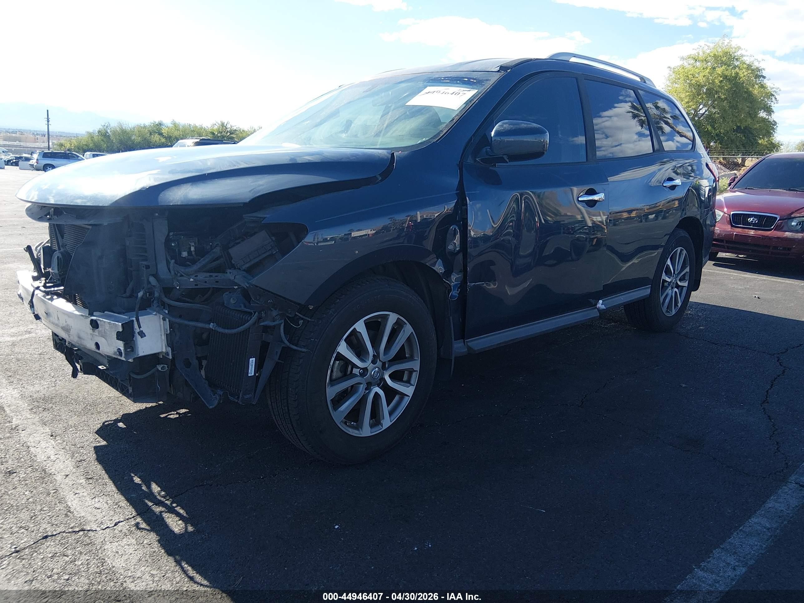2013 Nissan Pathfinder Sv Blue vin: 5N1AR2MN9DC642406
