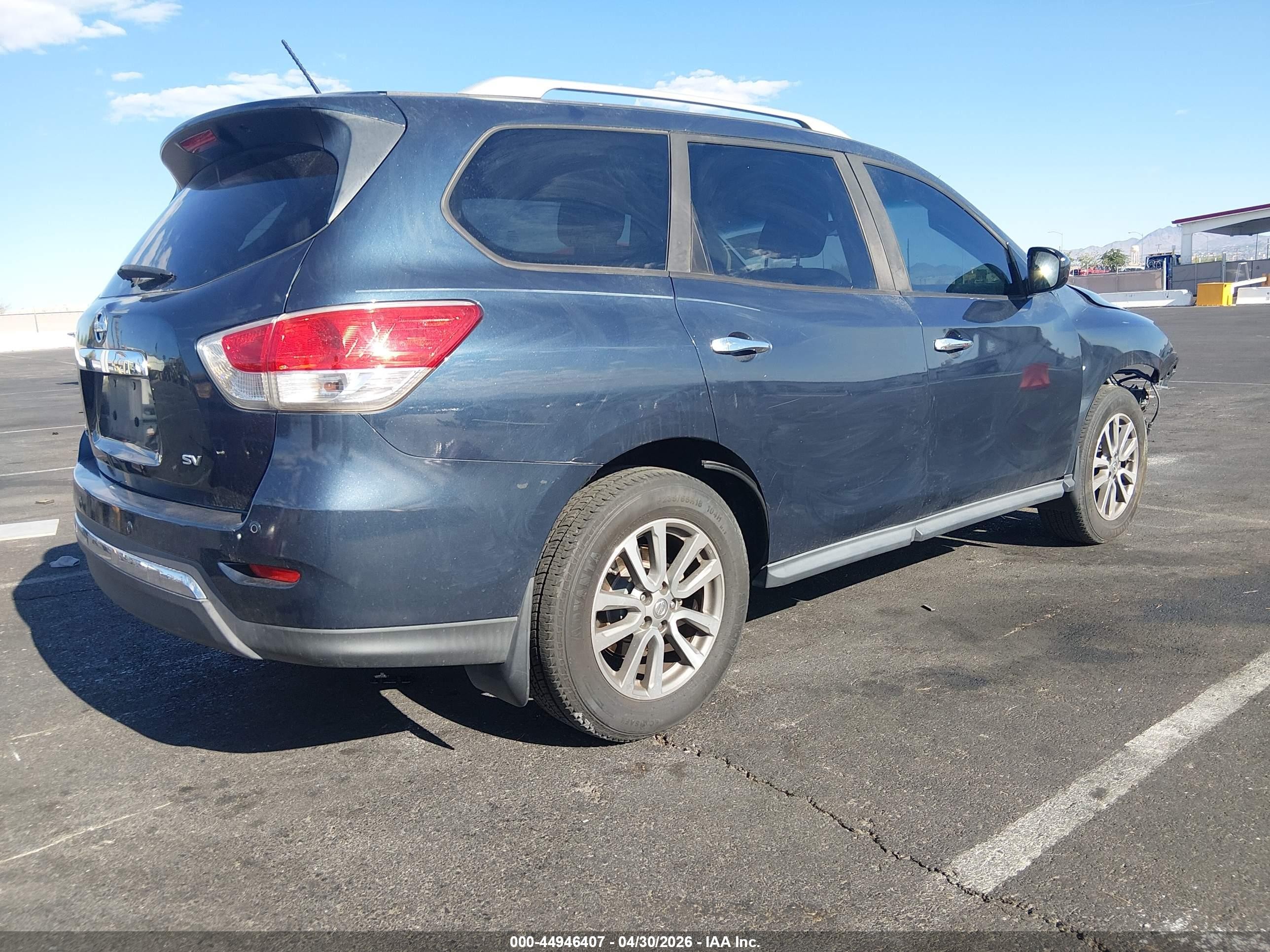 2013 Nissan Pathfinder Sv Blue vin: 5N1AR2MN9DC642406