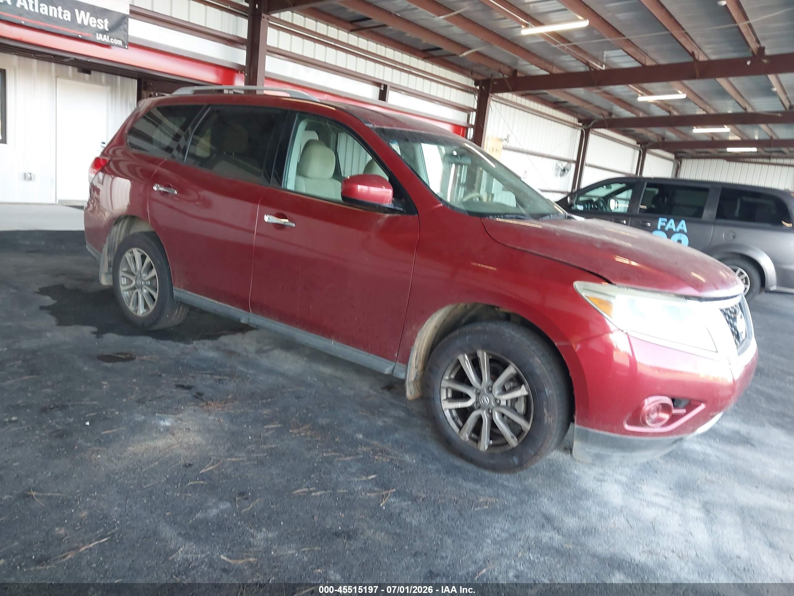 2013 Nissan Pathfinder Sv Red vin: 5N1AR2MN9DC648304