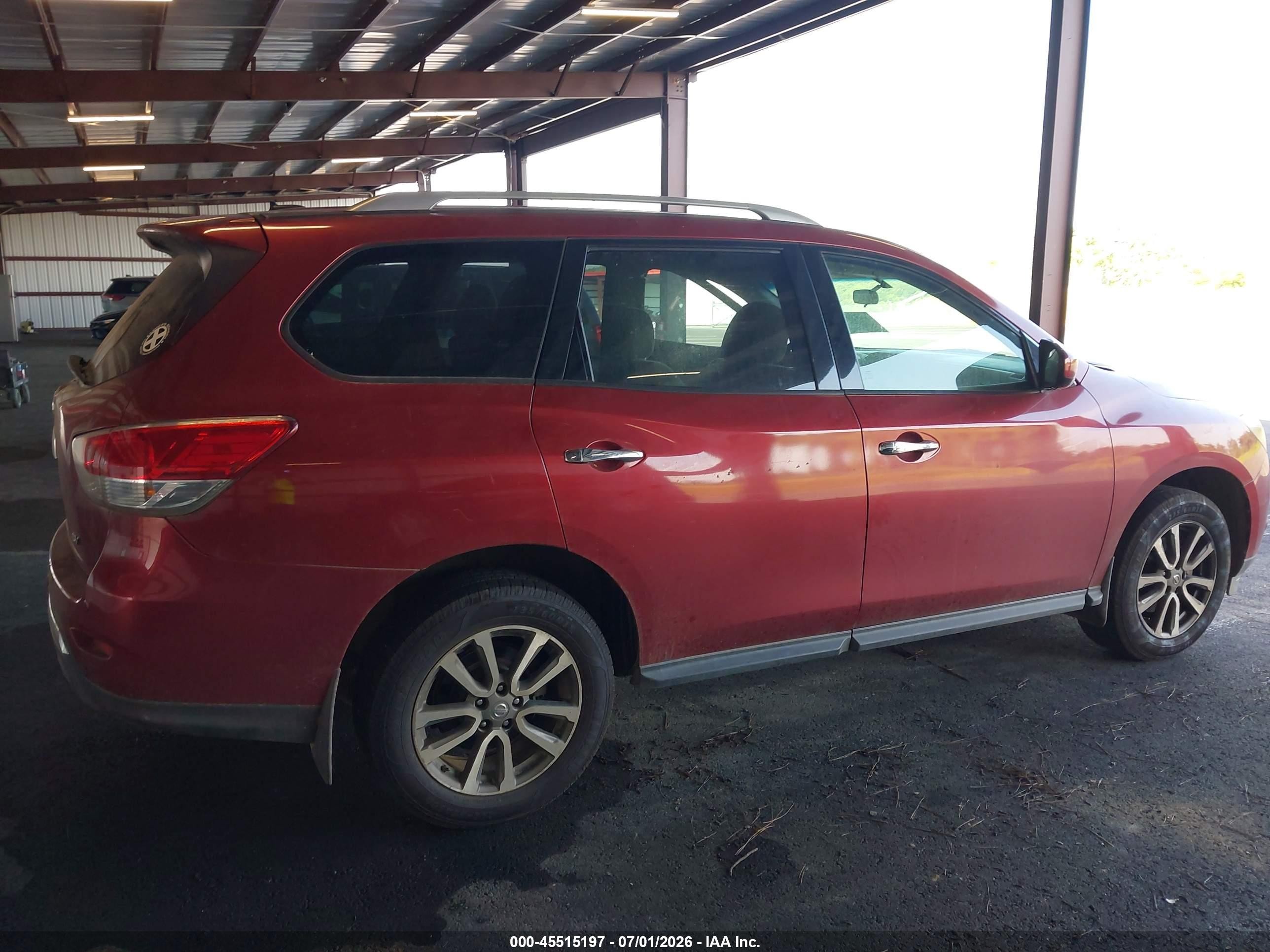 2013 Nissan Pathfinder Sv Red vin: 5N1AR2MN9DC648304