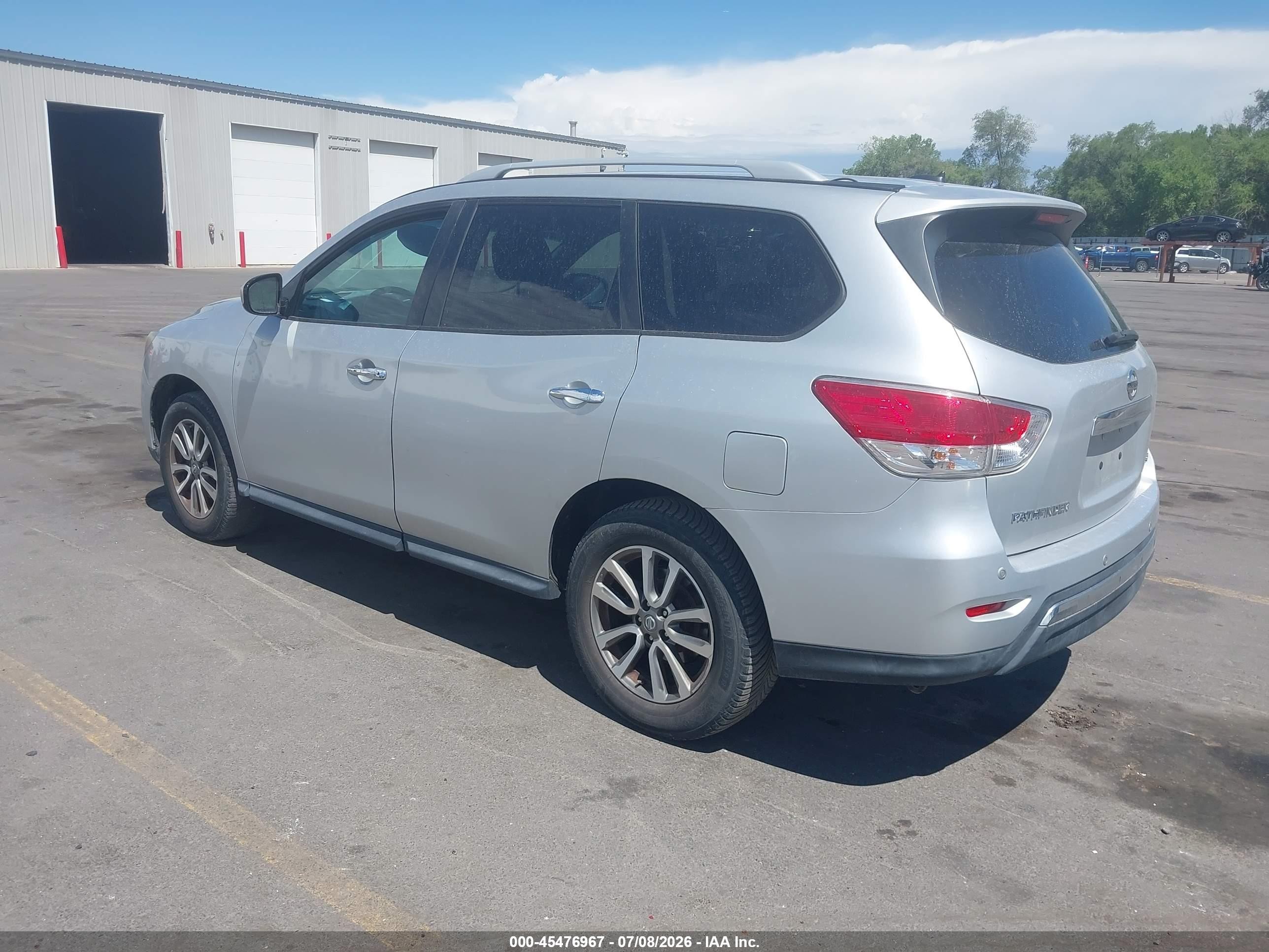 2013 Nissan Pathfinder Sv Silver vin: 5N1AR2MN9DC649307
