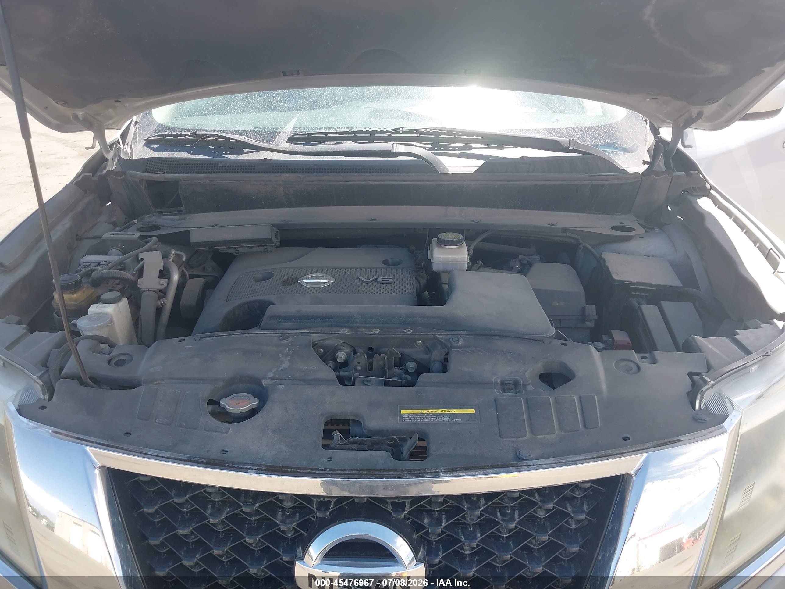 2013 Nissan Pathfinder Sv Silver vin: 5N1AR2MN9DC649307