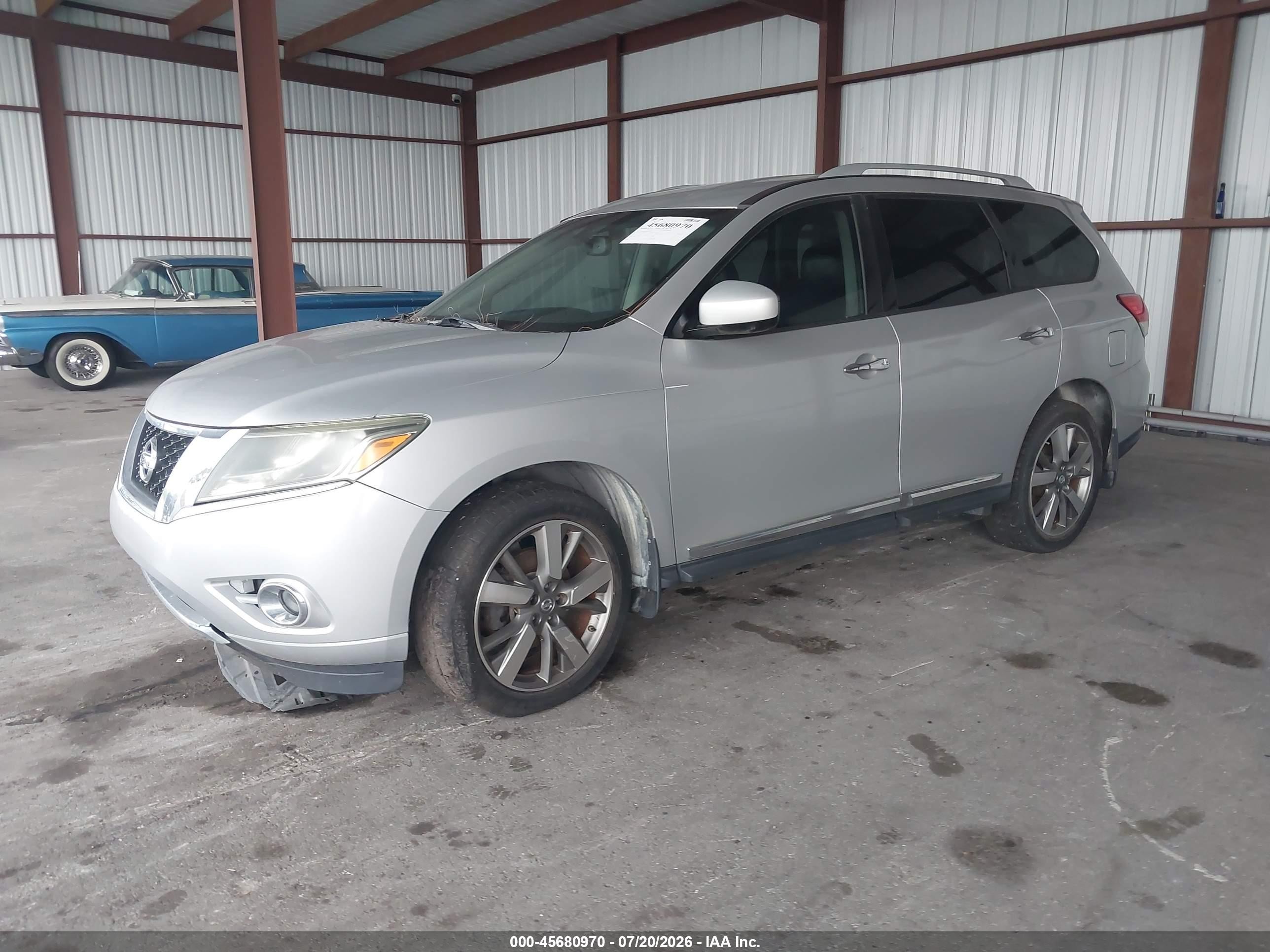2013 Nissan Pathfinder Platinum Silver vin: 5N1AR2MN9DC654555