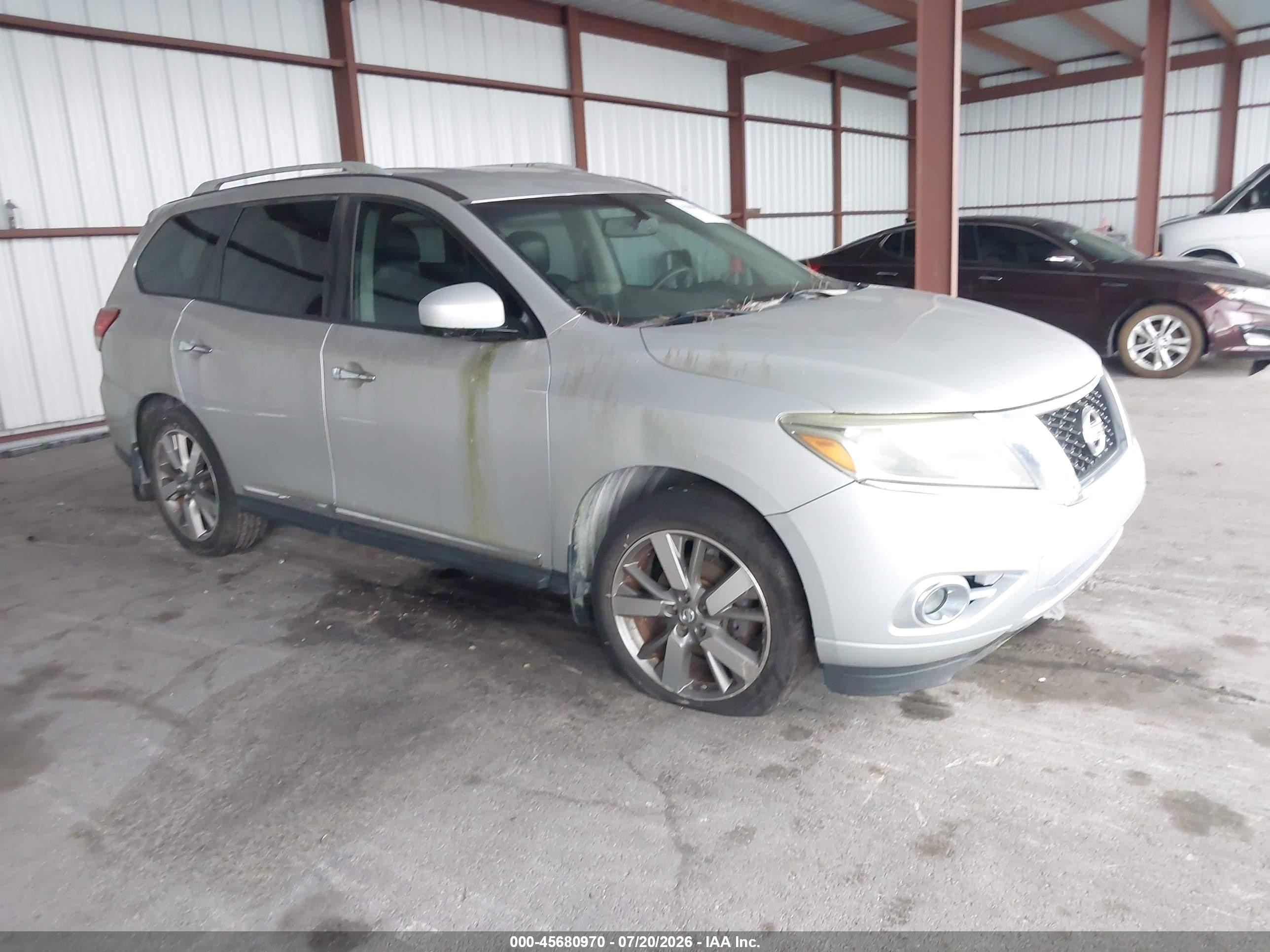 2013 Nissan Pathfinder Platinum Silver vin: 5N1AR2MN9DC654555