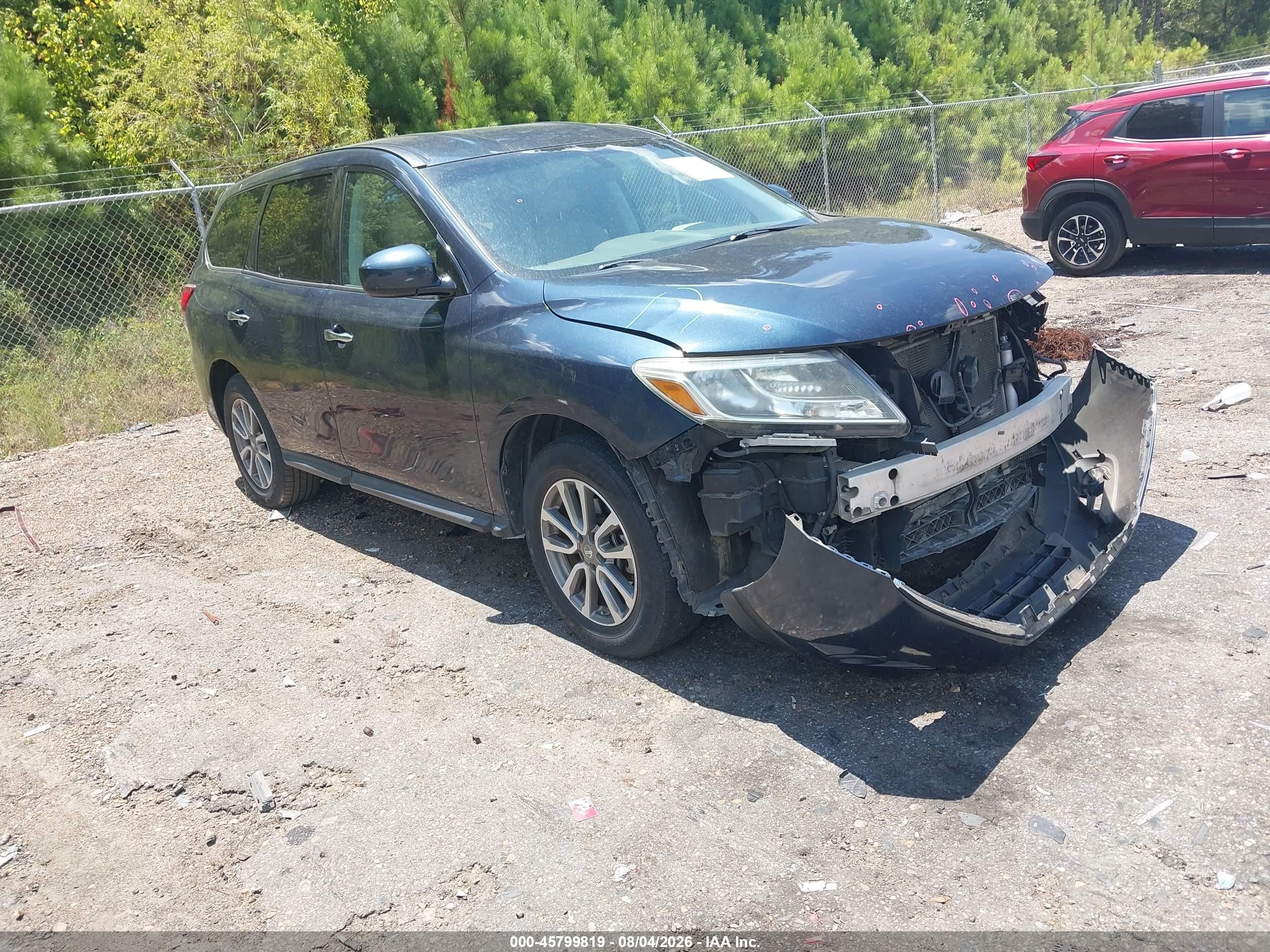2013 Nissan Pathfinder S Blue vin: 5N1AR2MN9DC670934