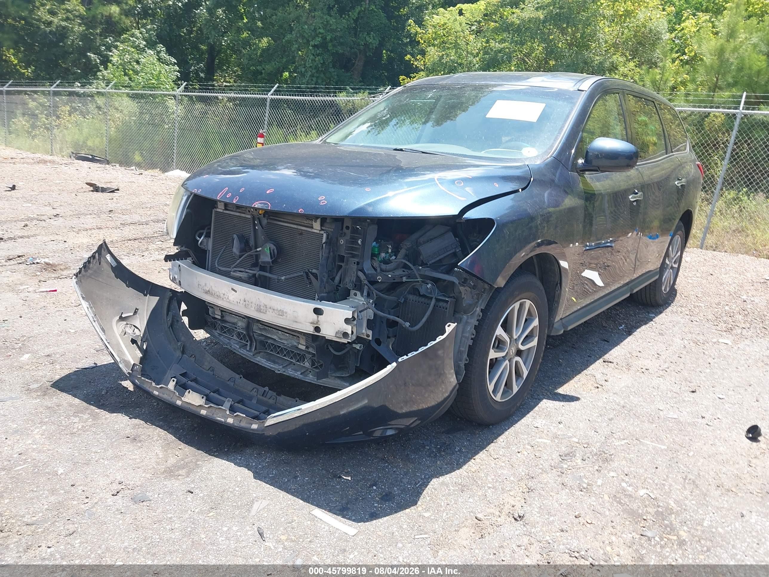 2013 Nissan Pathfinder S Blue vin: 5N1AR2MN9DC670934