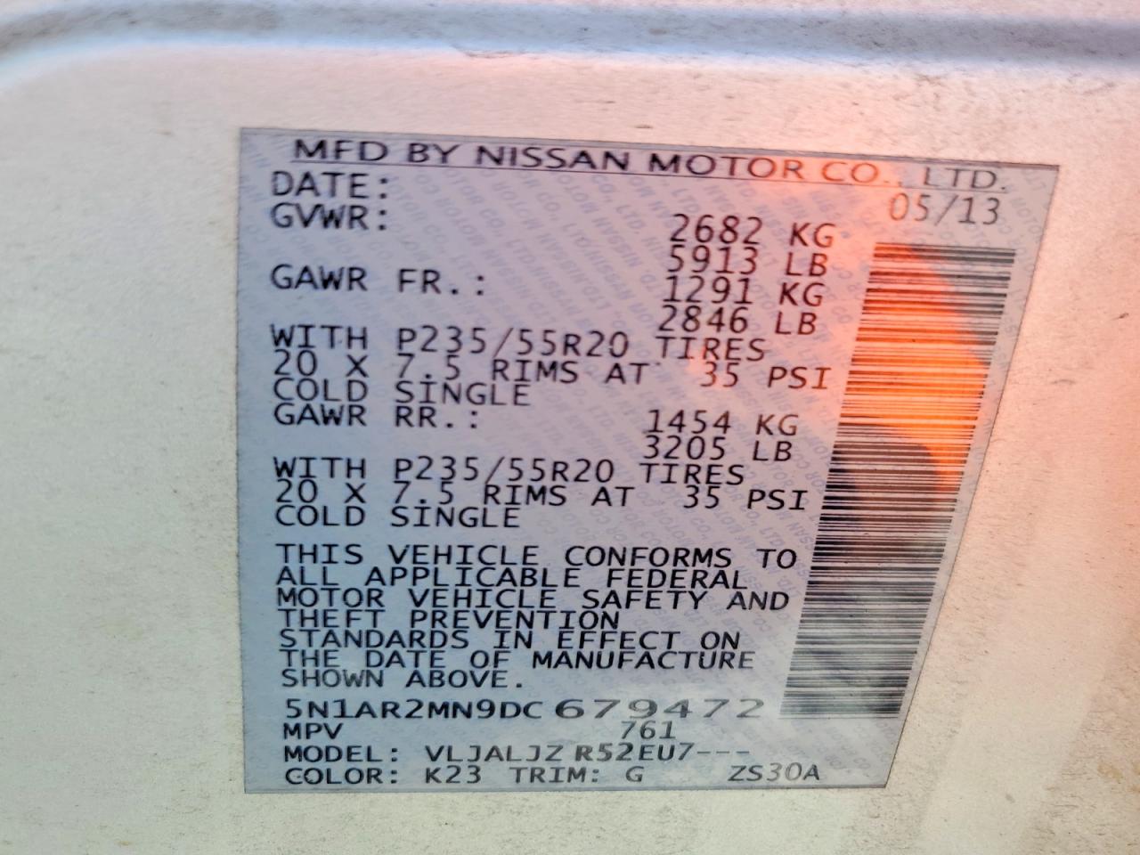 2013 Nissan Pathfinder S Silver vin: 5N1AR2MN9DC679472