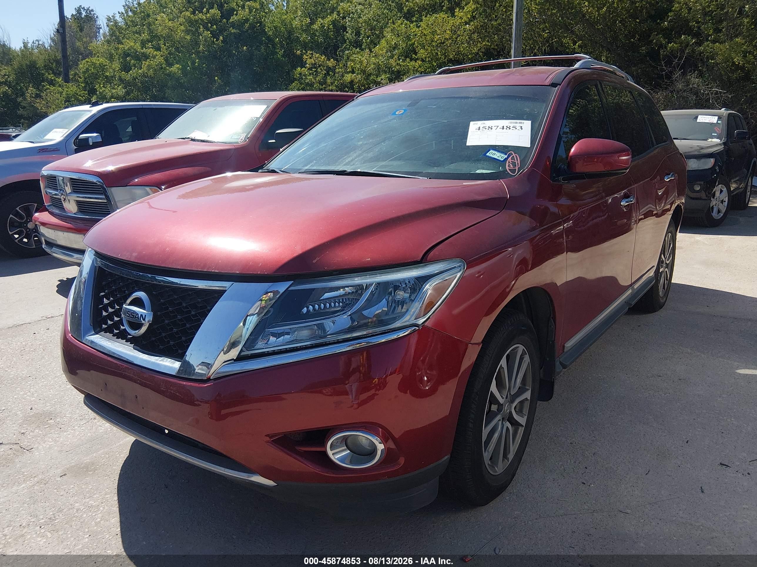 2013 Nissan Pathfinder Sl Red vin: 5N1AR2MN9DC681979