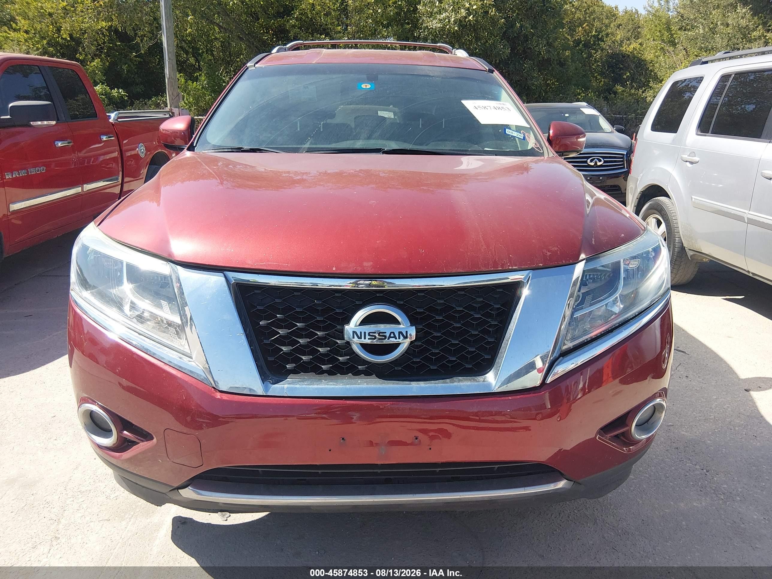 2013 Nissan Pathfinder Sl Red vin: 5N1AR2MN9DC681979