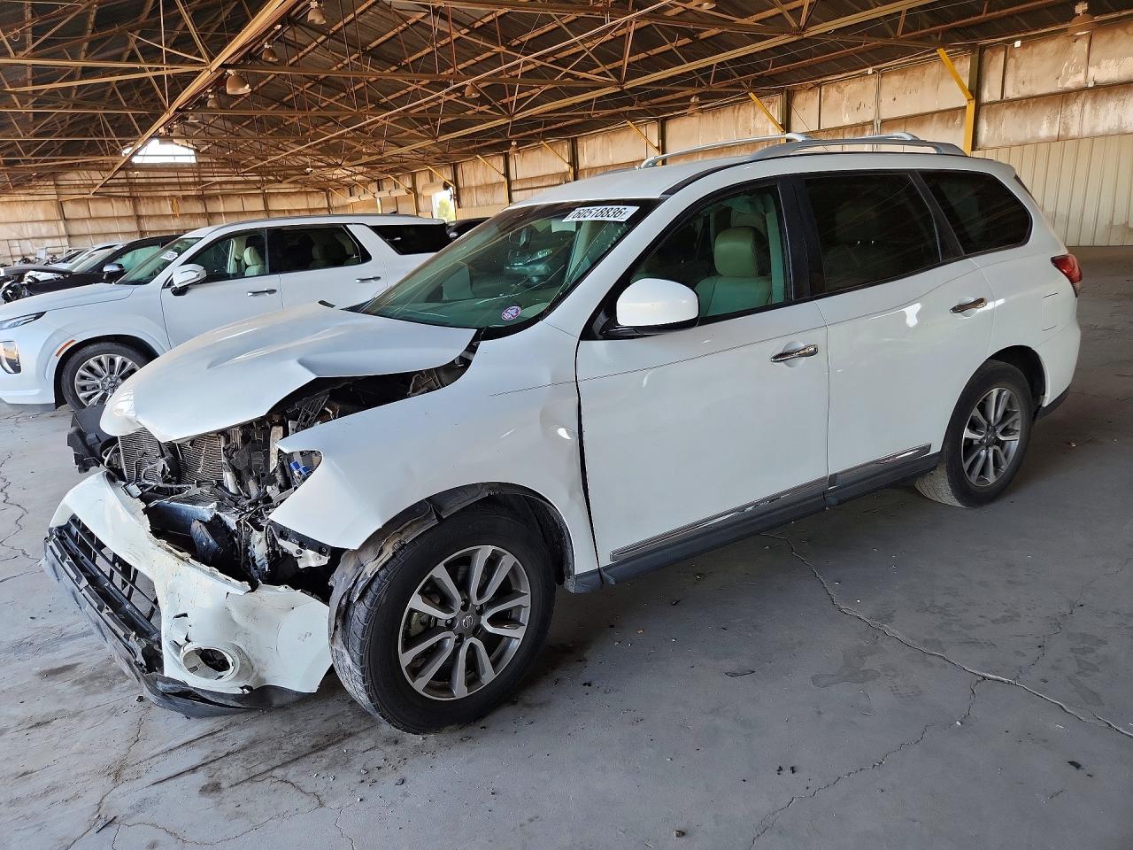 2014 Nissan Pathfinder Sl White vin: 5N1AR2MN9EC618768