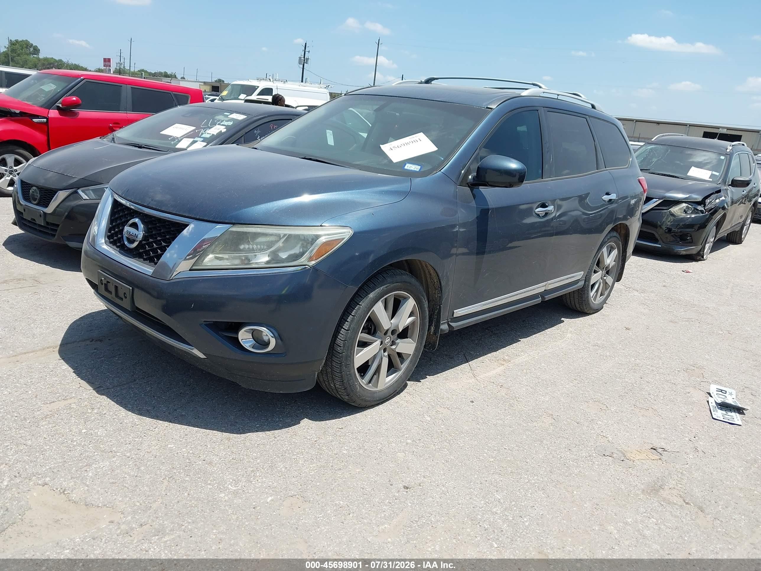 2014 Nissan Pathfinder Platinum Blue vin: 5N1AR2MN9EC636588
