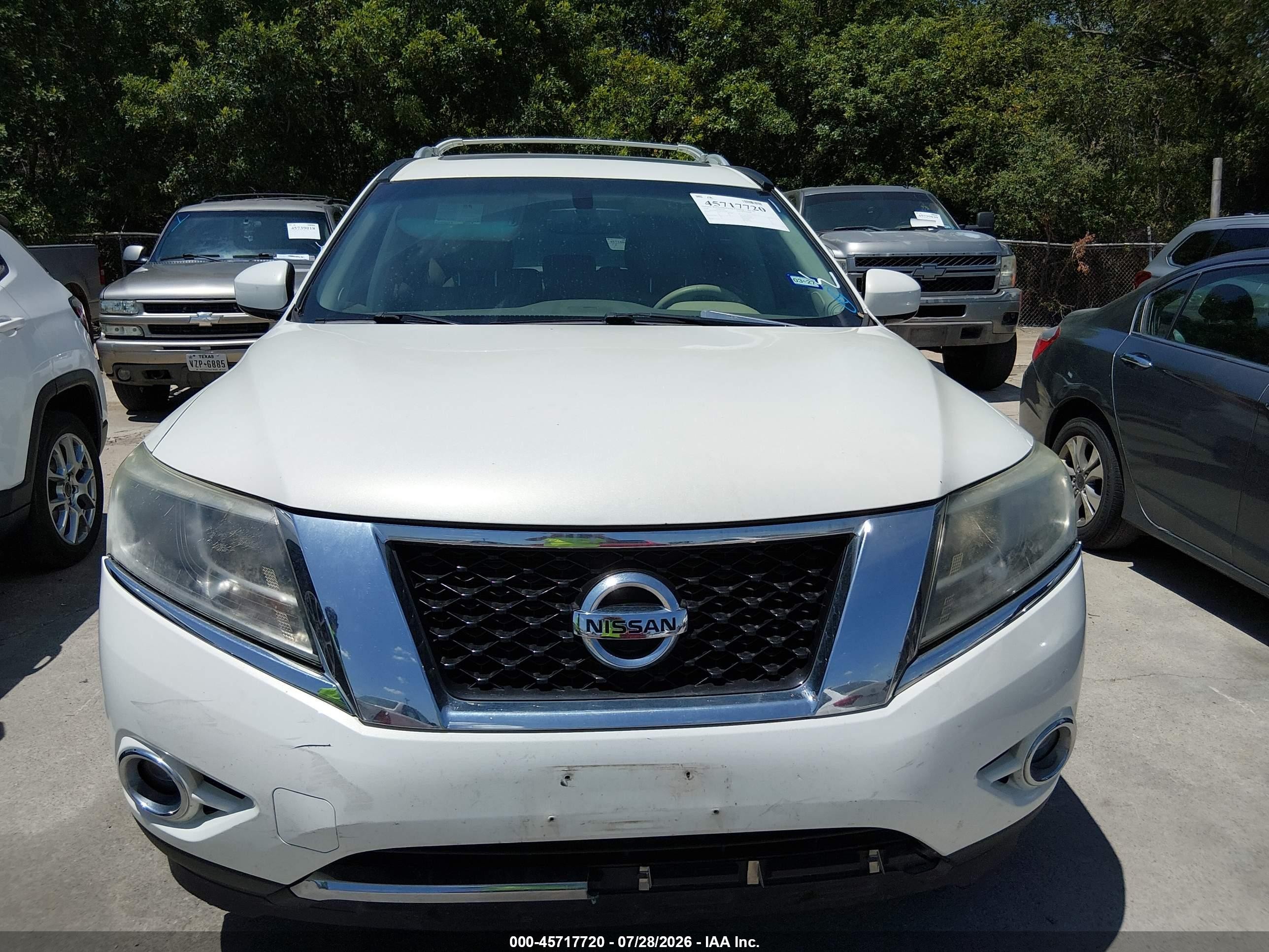 2014 Nissan Pathfinder Sl White vin: 5N1AR2MN9EC640964