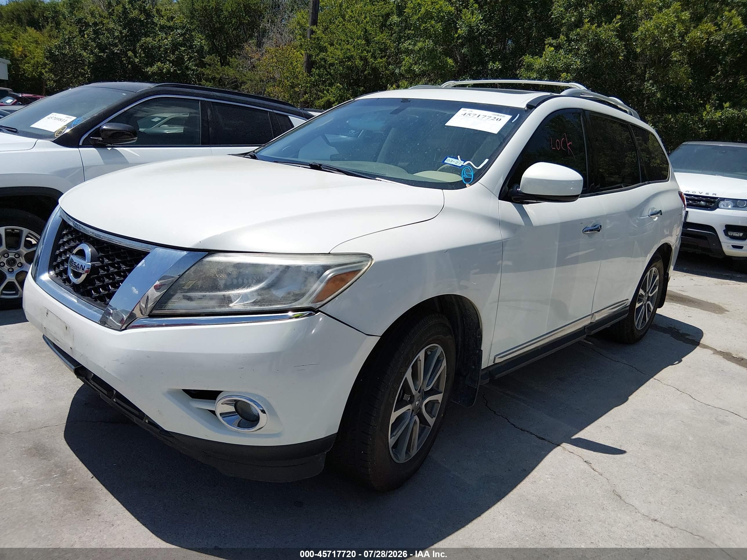 2014 Nissan Pathfinder Sl White vin: 5N1AR2MN9EC640964
