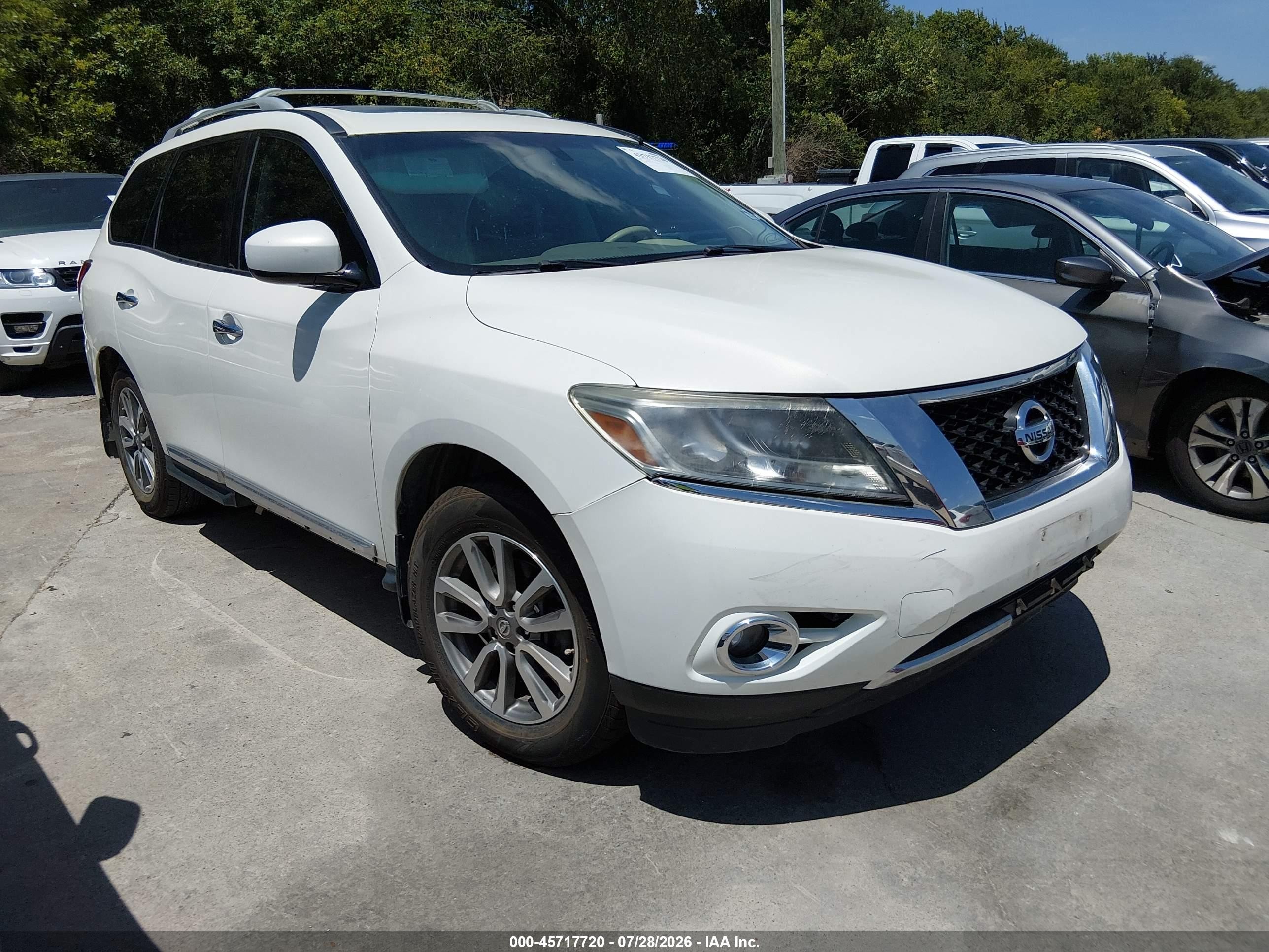 2014 Nissan Pathfinder Sl White vin: 5N1AR2MN9EC640964
