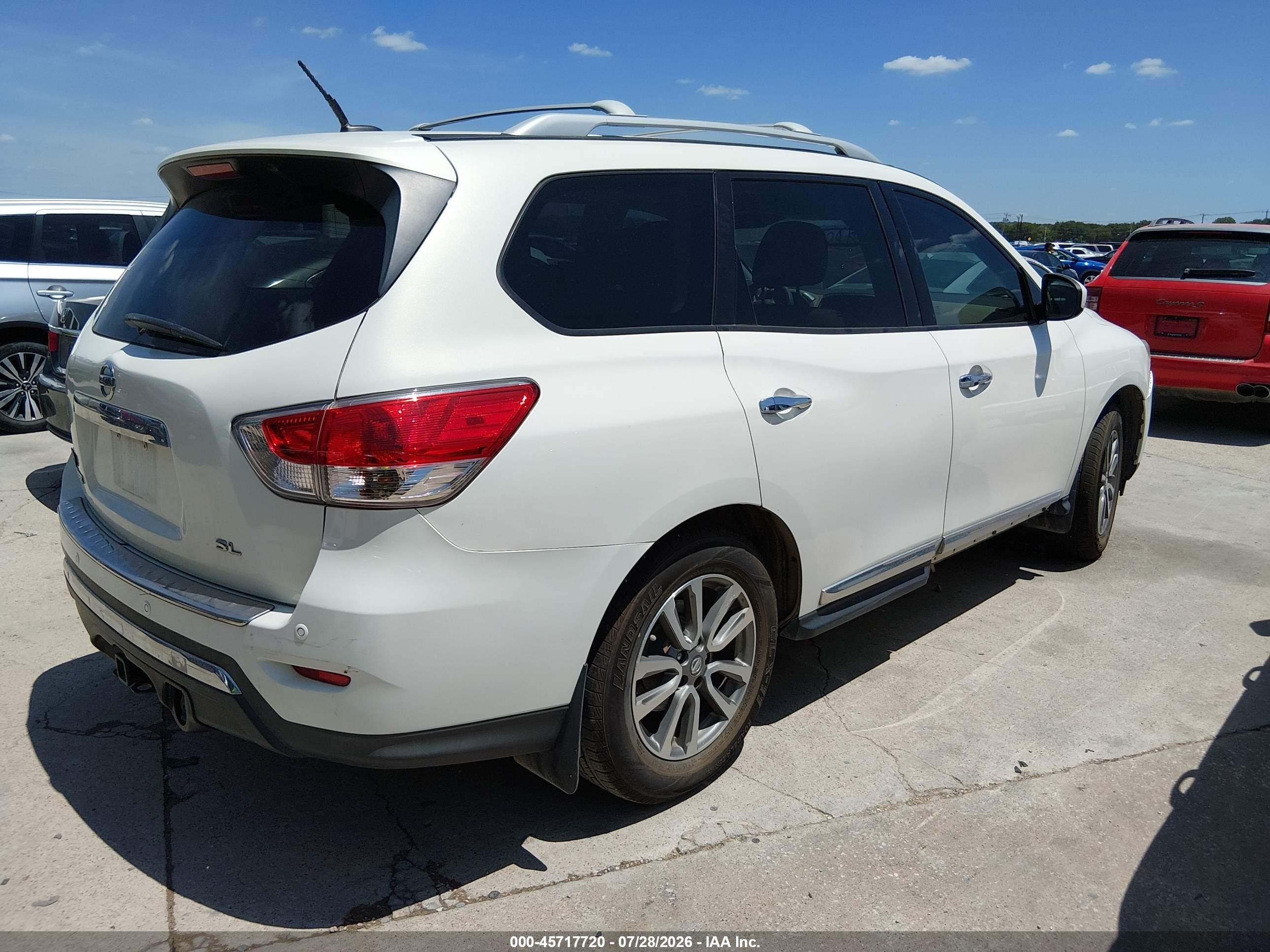 2014 Nissan Pathfinder Sl White vin: 5N1AR2MN9EC640964