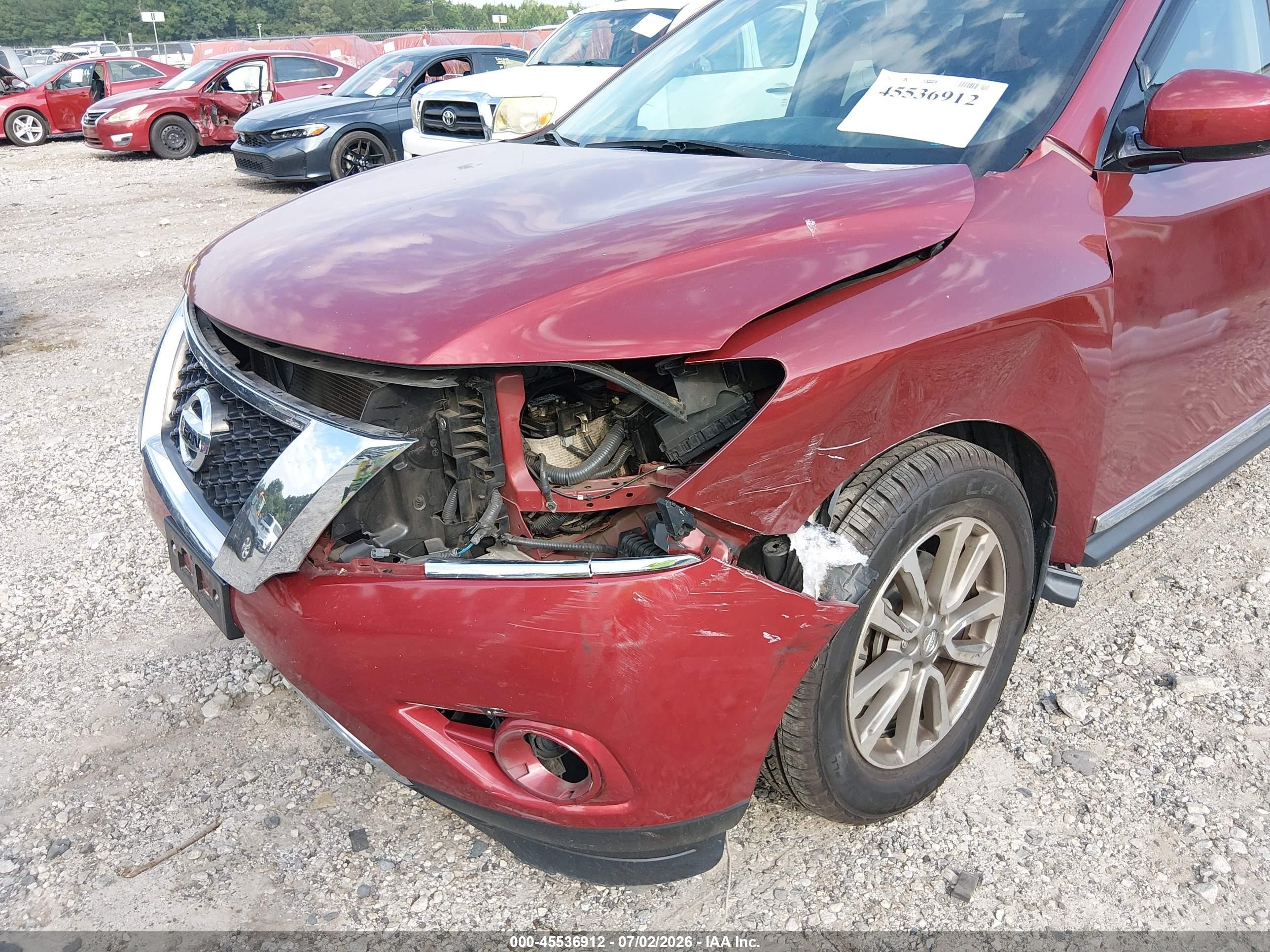 2014 Nissan Pathfinder Sl Red vin: 5N1AR2MN9EC685533