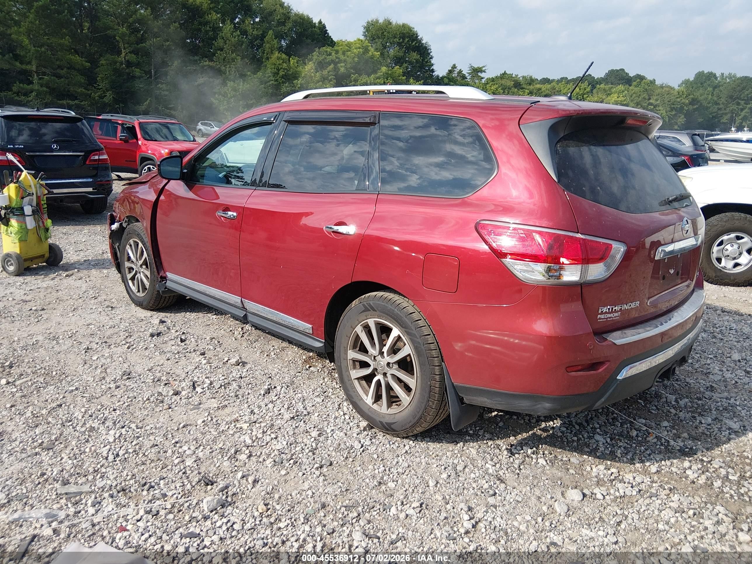 2014 Nissan Pathfinder Sl Red vin: 5N1AR2MN9EC685533