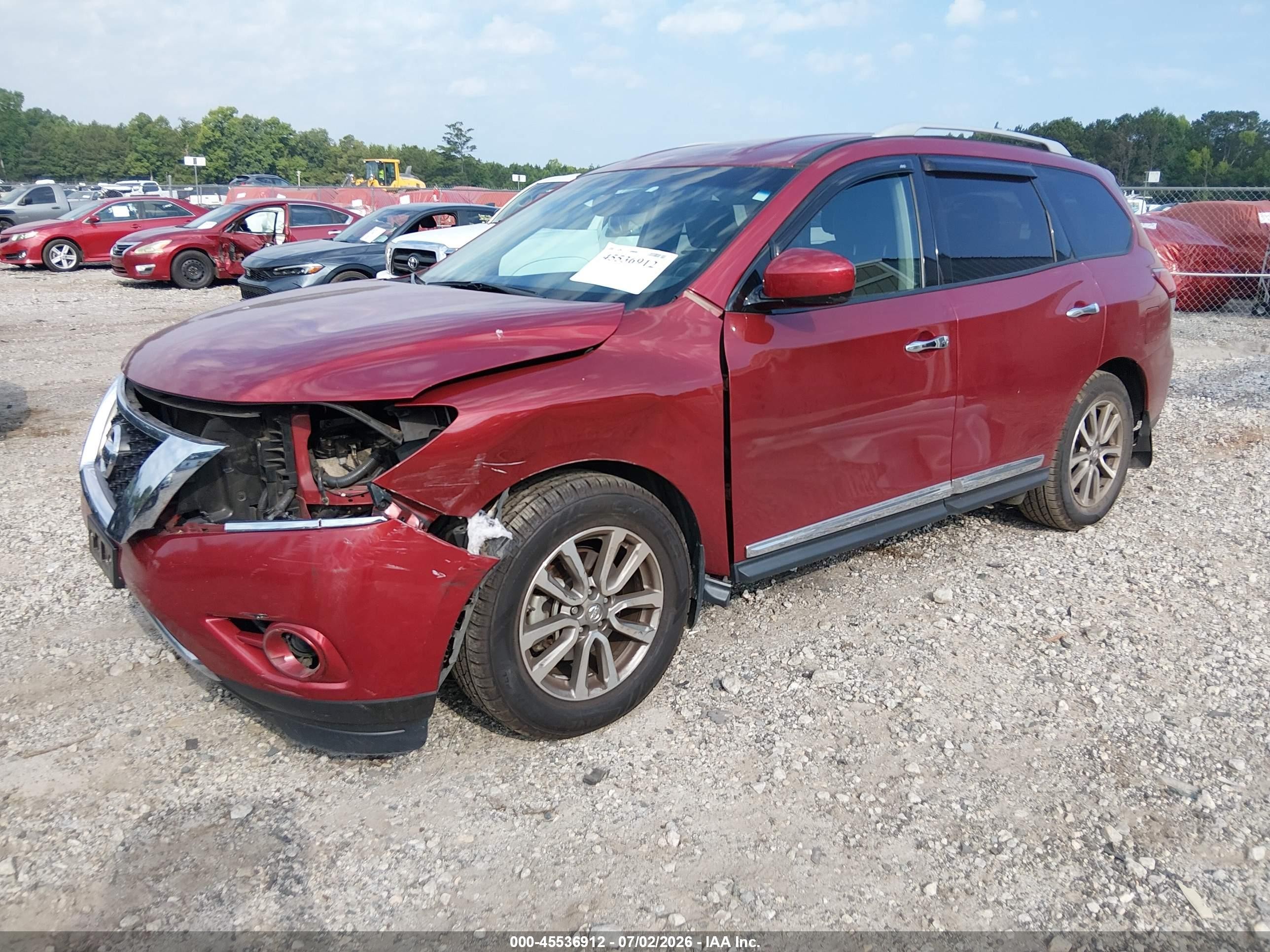2014 Nissan Pathfinder Sl Red vin: 5N1AR2MN9EC685533